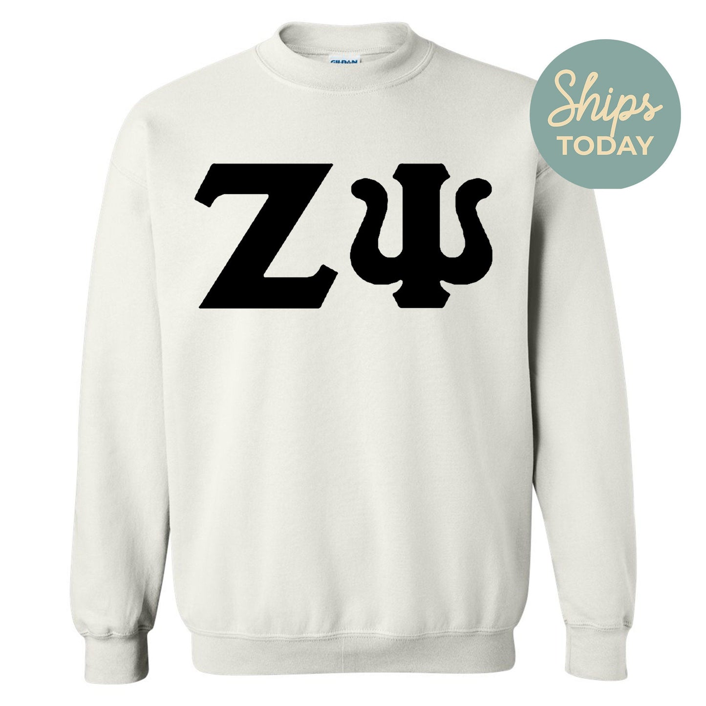 Zeta Psi Black Letters Fraternity Sweatshirt _ 34937g