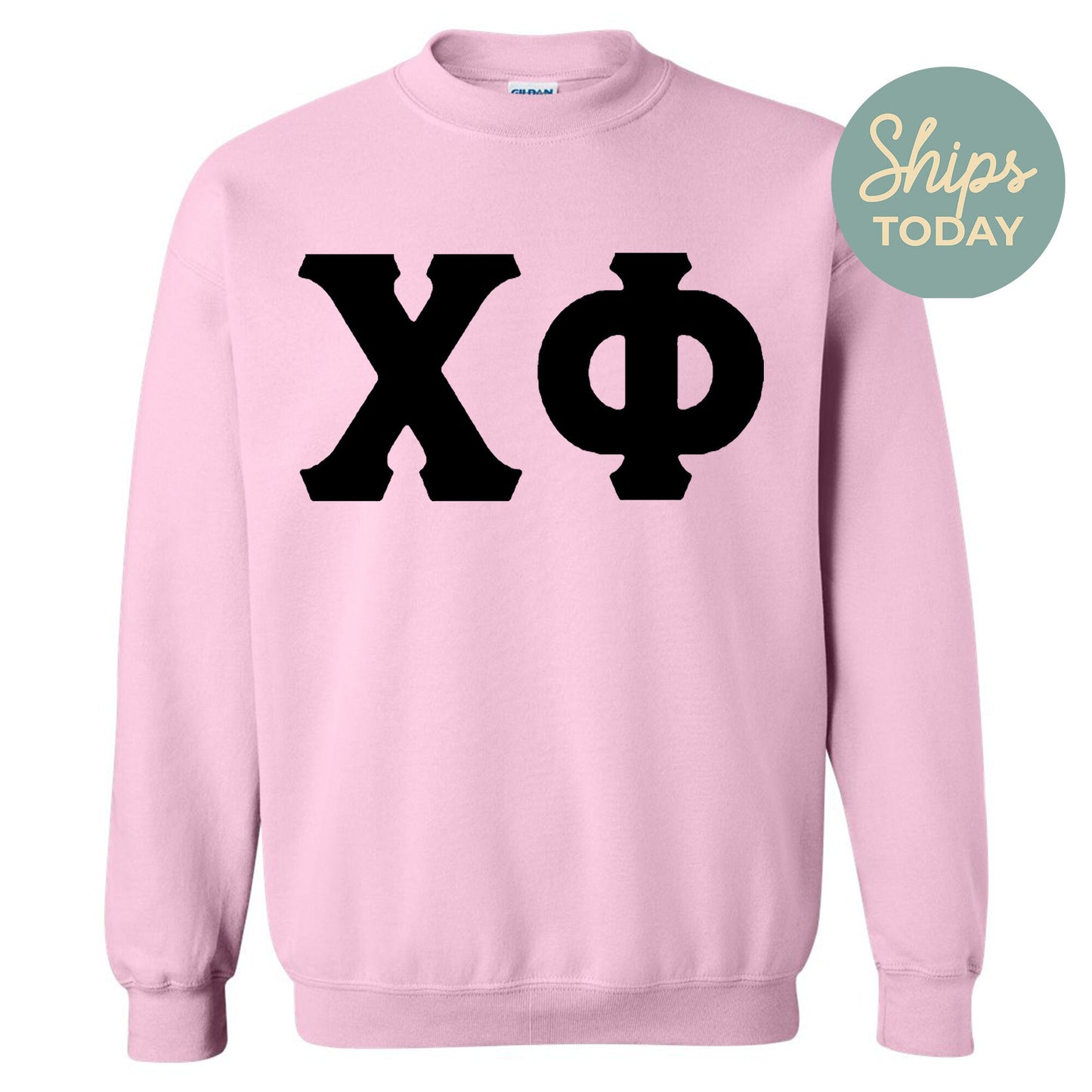 Chi Phi Black Letters Fraternity Sweatshirt _ 34912g