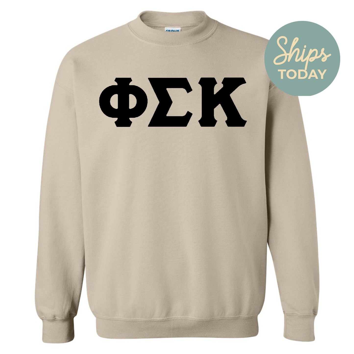 Phi Sigma Kappa Black Letters Fraternity Sweatshirt _ 34924g