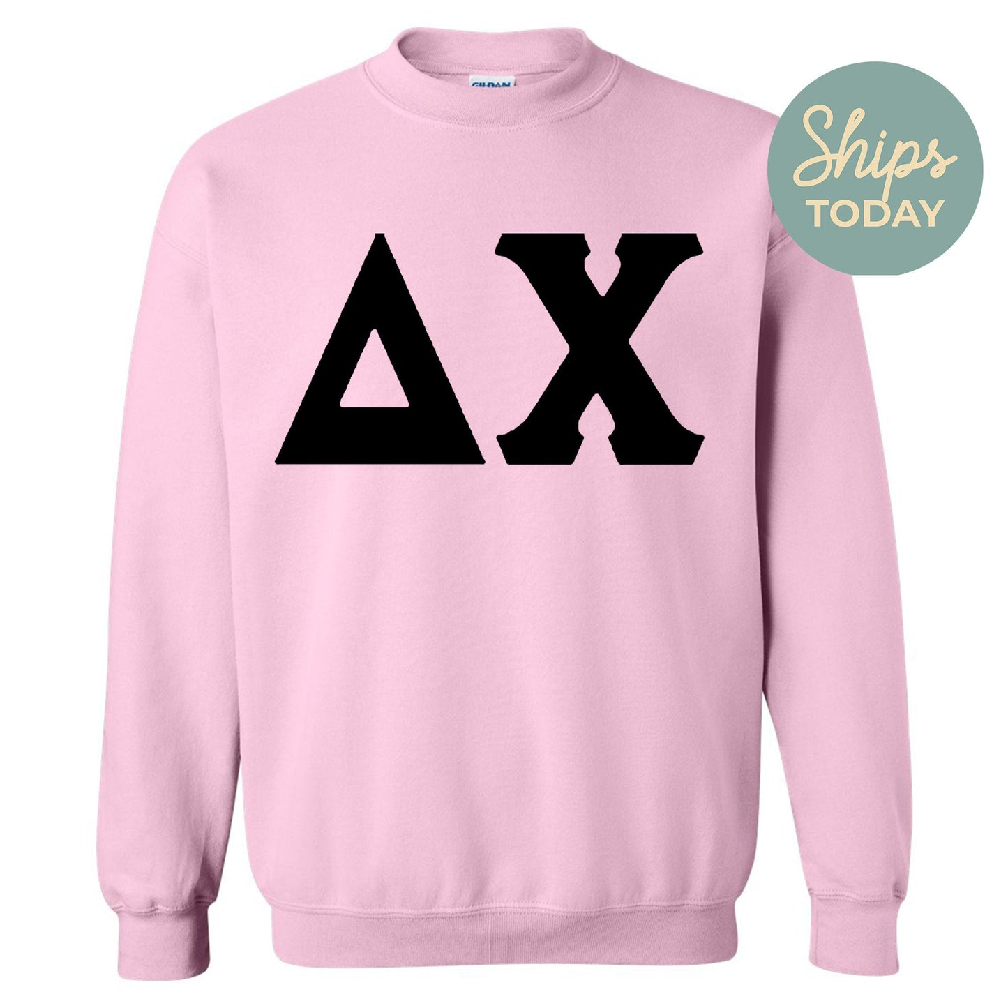 Delta Chi Black Letters Fraternity Sweatshirt _ 34913g