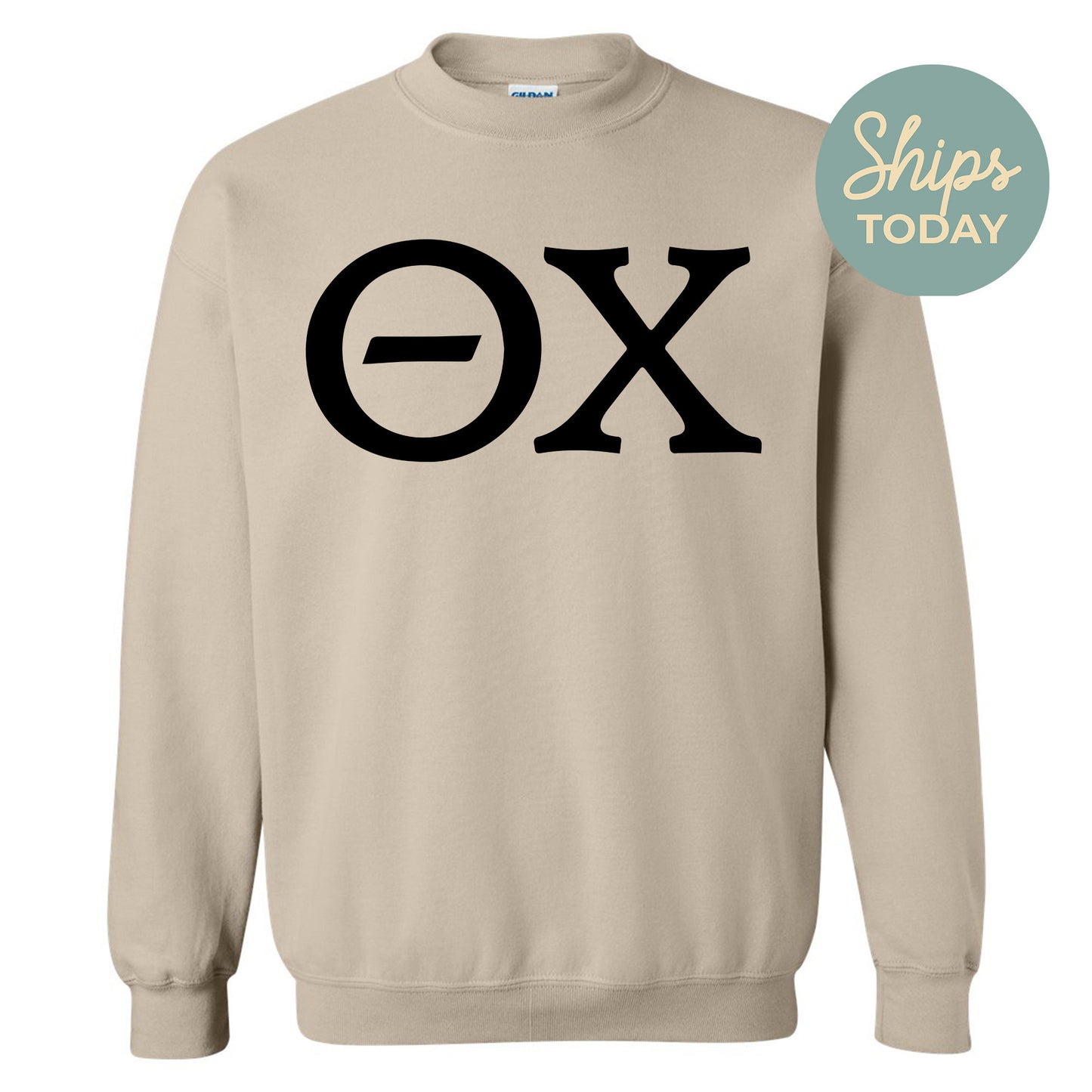 Theta Chi Black Letters Fraternity Sweatshirt _ 34935g