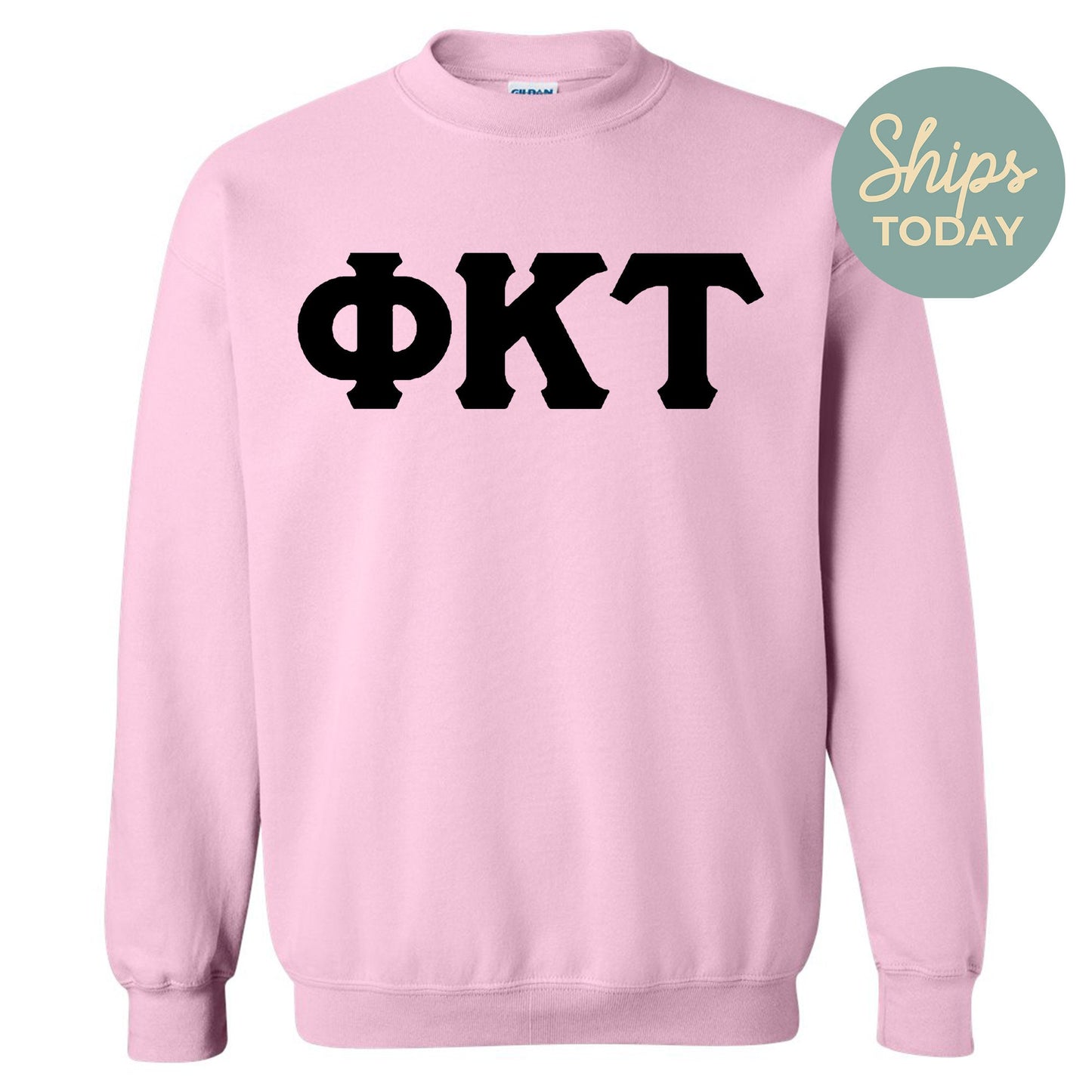 Phi Kappa Tau Black Letters Fraternity Sweatshirt _ 34923g