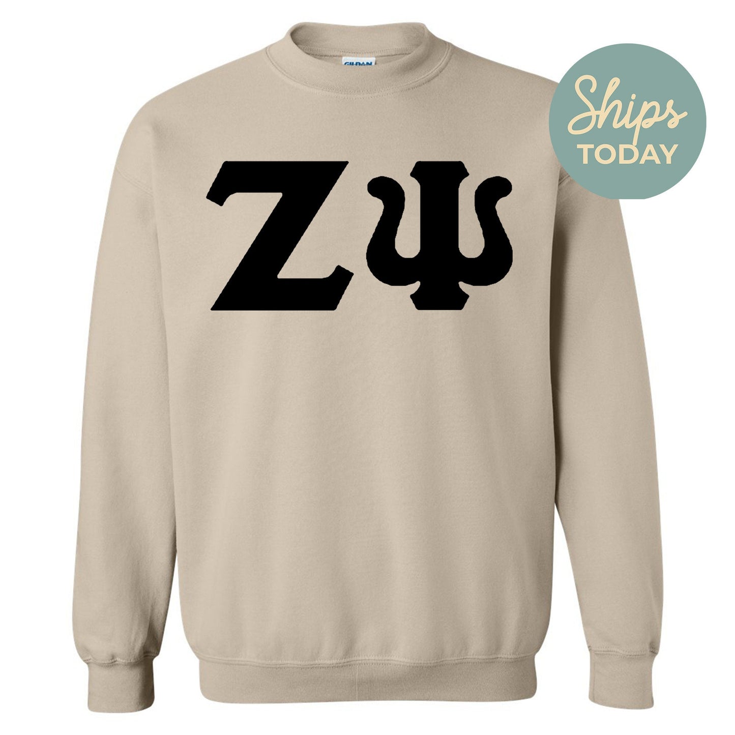 Zeta Psi Black Letters Fraternity Sweatshirt _ 34937g