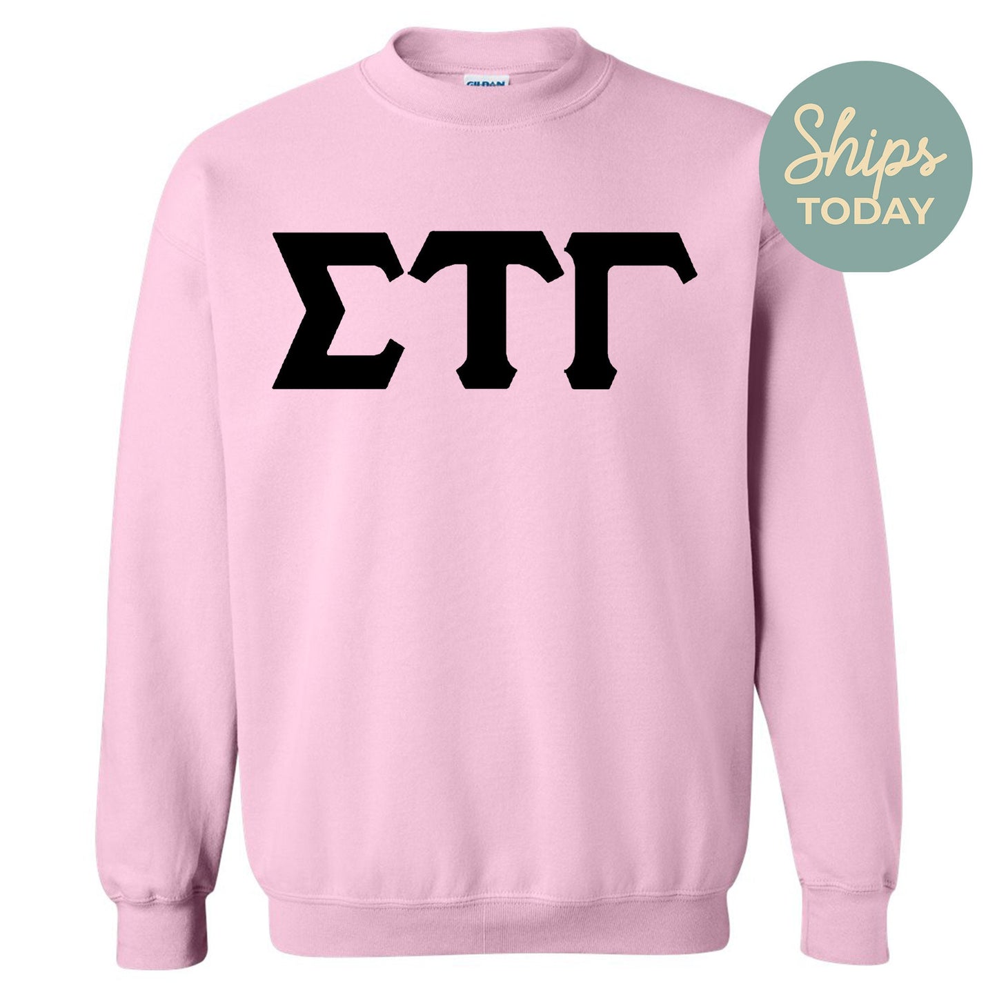 Sigma Tau Gamma Black Letters Fraternity Sweatshirt _ 34933g