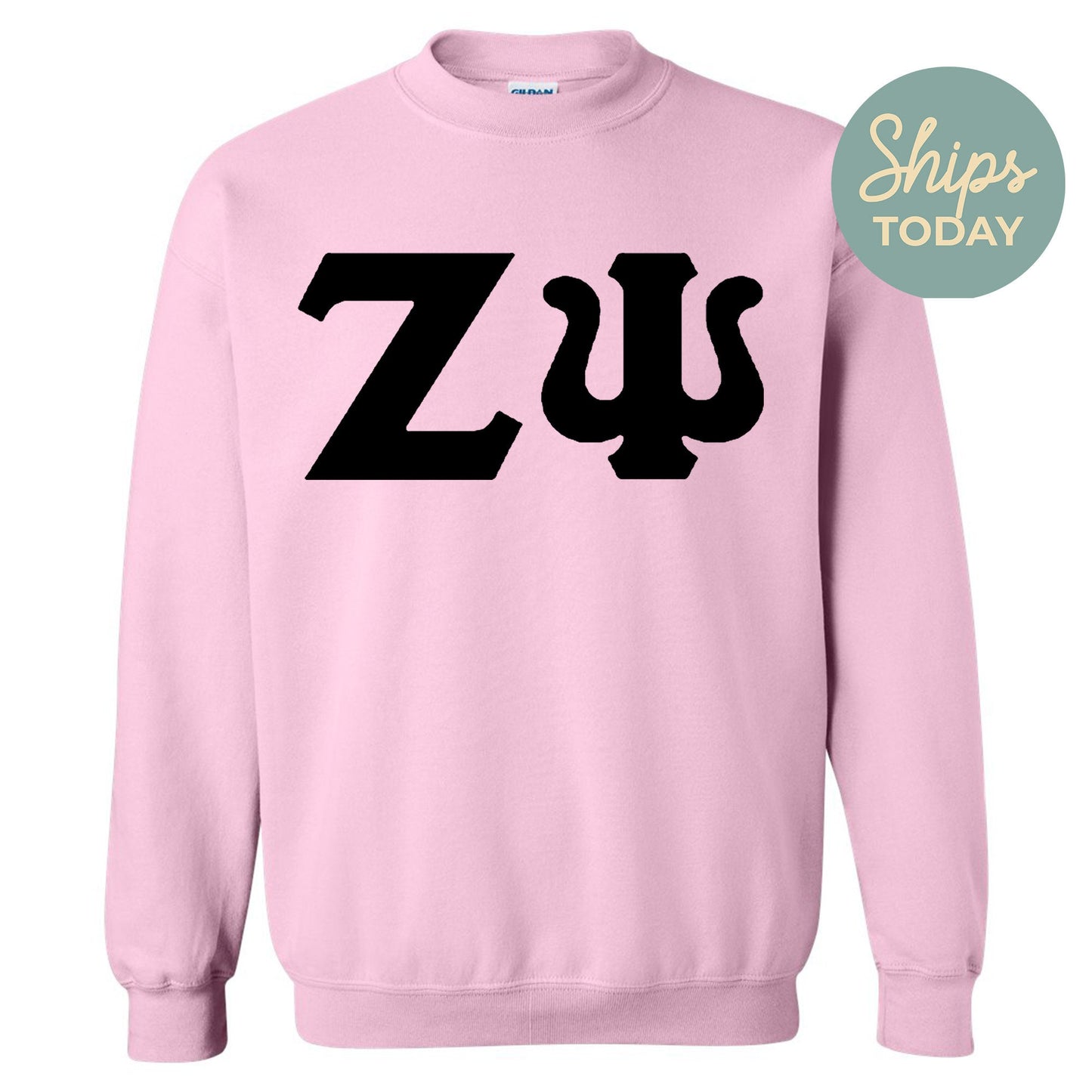 Zeta Psi Black Letters Fraternity Sweatshirt _ 34937g