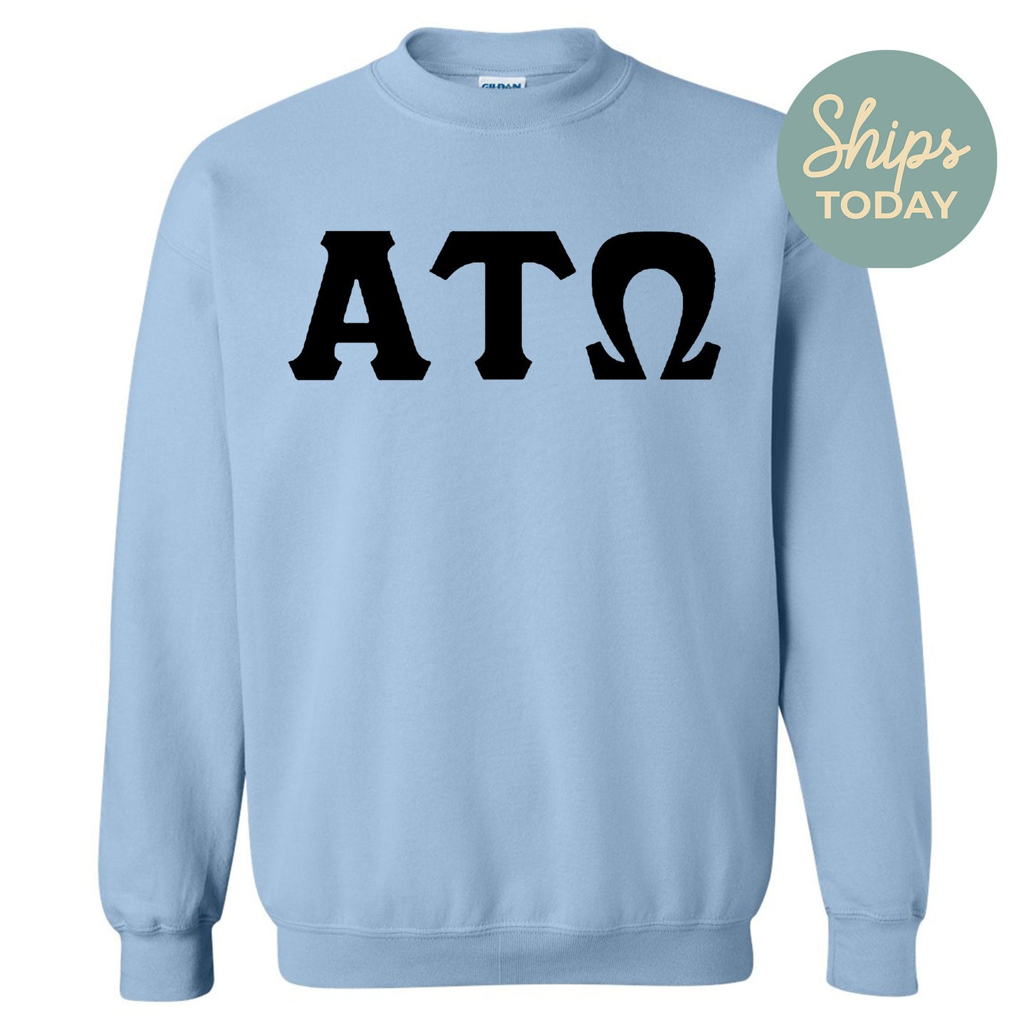 Alpha Tau Omega Black Letters Fraternity Sweatshirt _ 34910g