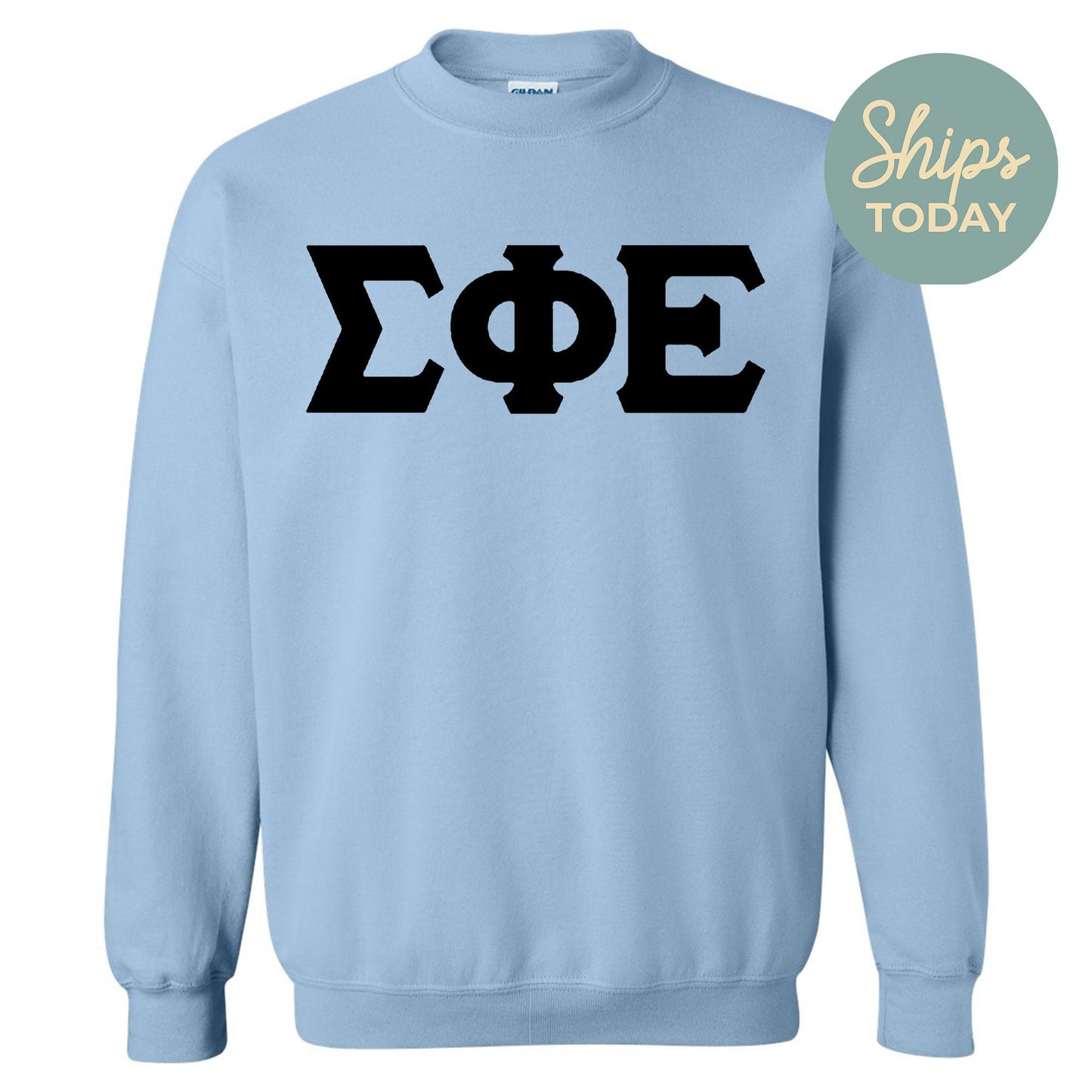 Sigma Phi Epsilon Black Letters Fraternity Sweatshirt _ 34931g