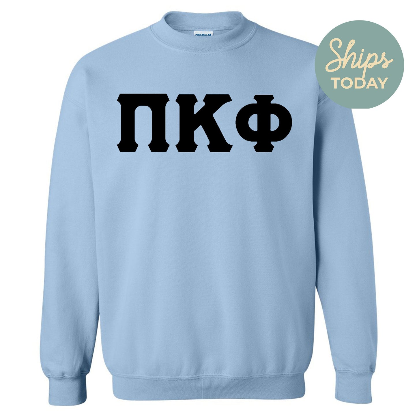 Pi Kappa Phi Black Letters Fraternity Sweatshirt _ 34926g