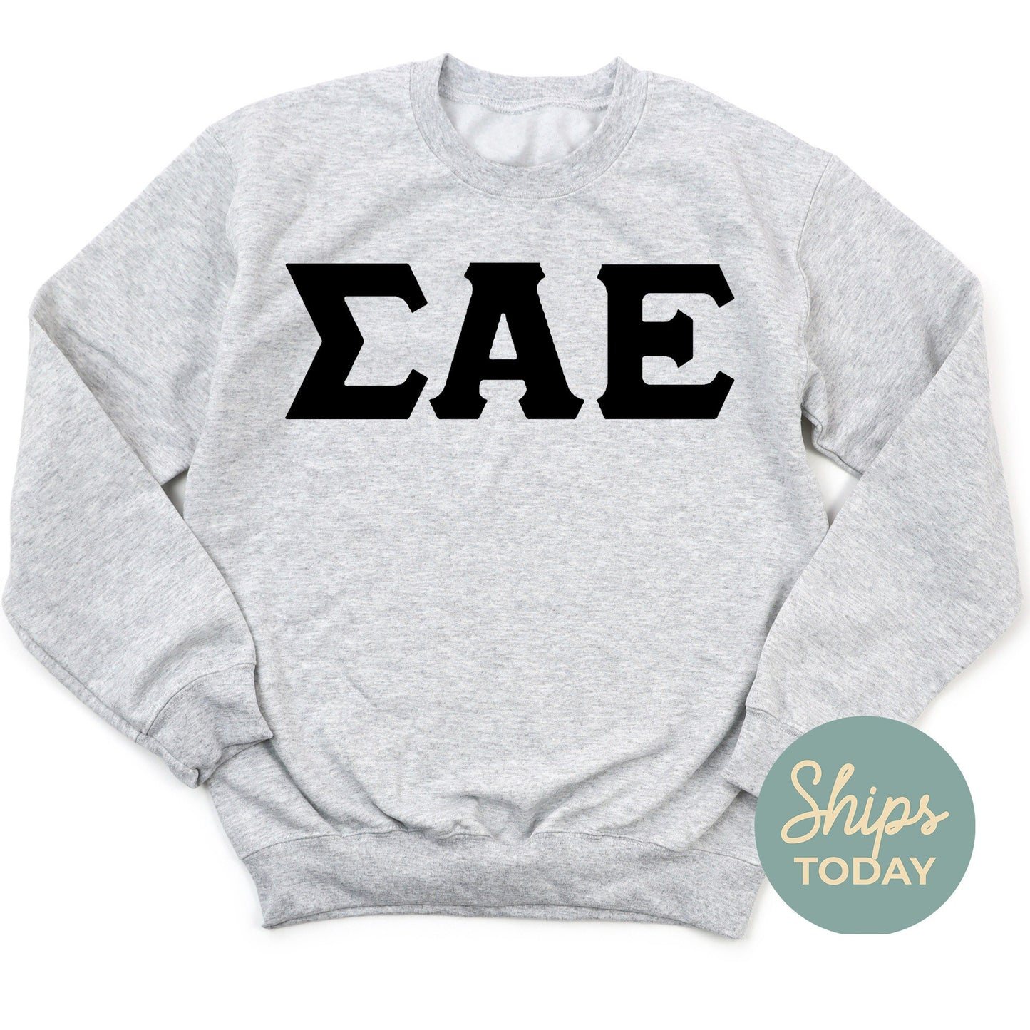 Sigma Alpha Epsilon Black Letters Fraternity Sweatshirt _ 34927g