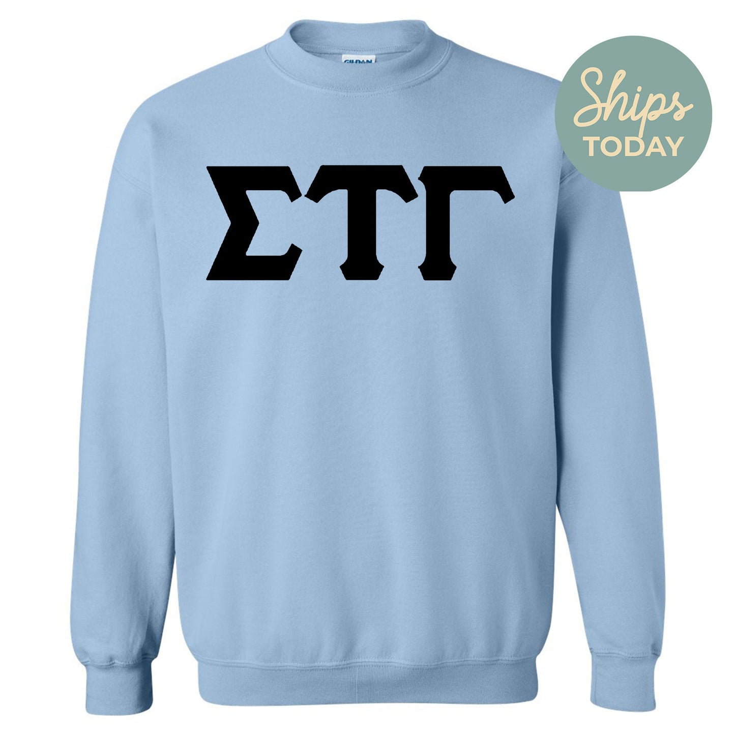 Sigma Tau Gamma Black Letters Fraternity Sweatshirt _ 34933g