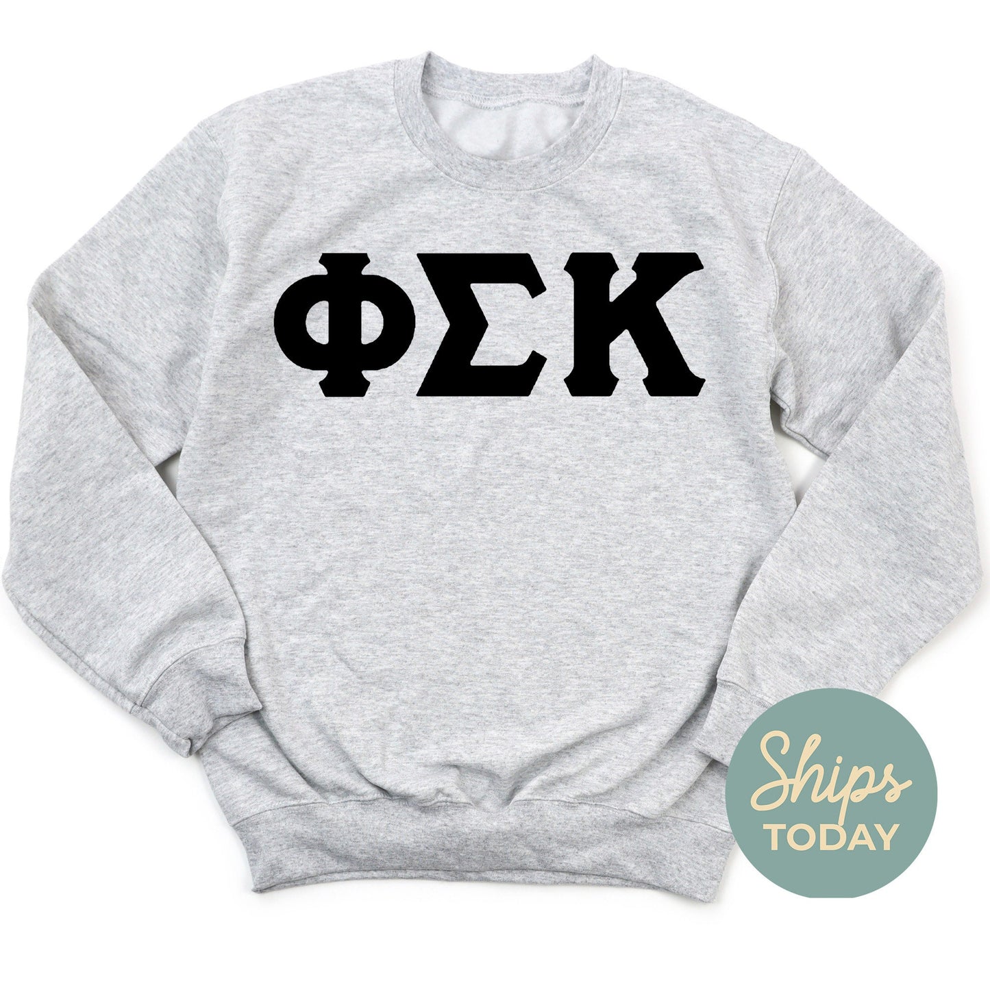 Phi Sigma Kappa Black Letters Fraternity Sweatshirt _ 34924g