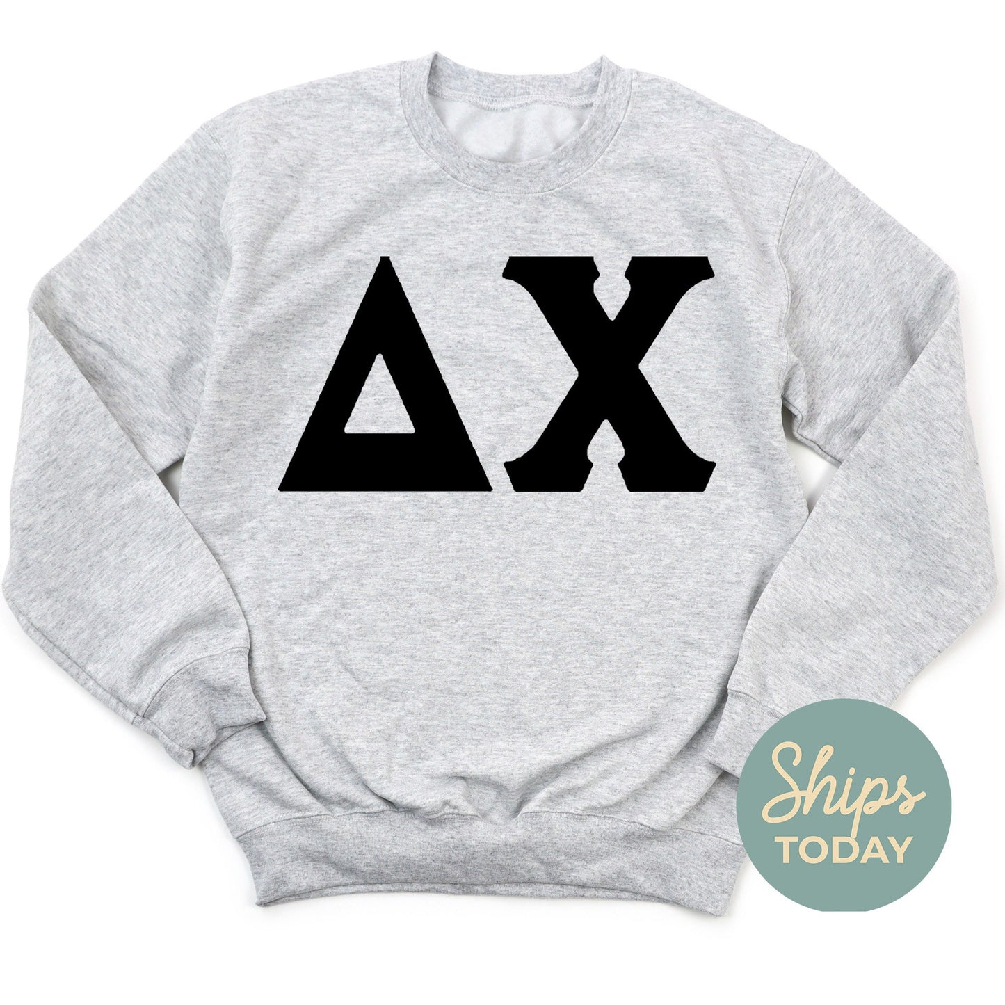 Delta Chi Black Letters Fraternity Sweatshirt _ 34913g
