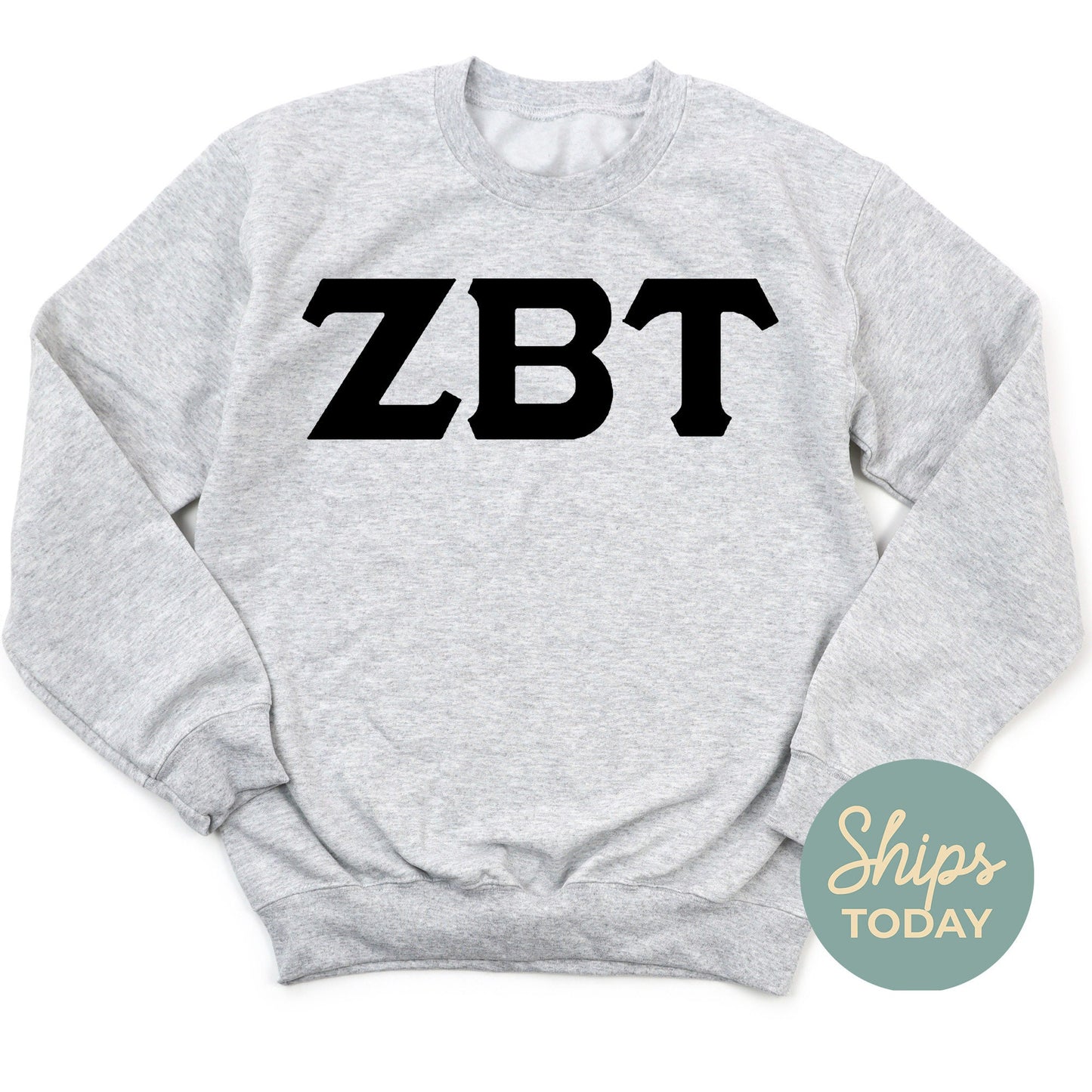 Zeta Beta Tau Black Letters Fraternity Sweatshirt _ 34936g