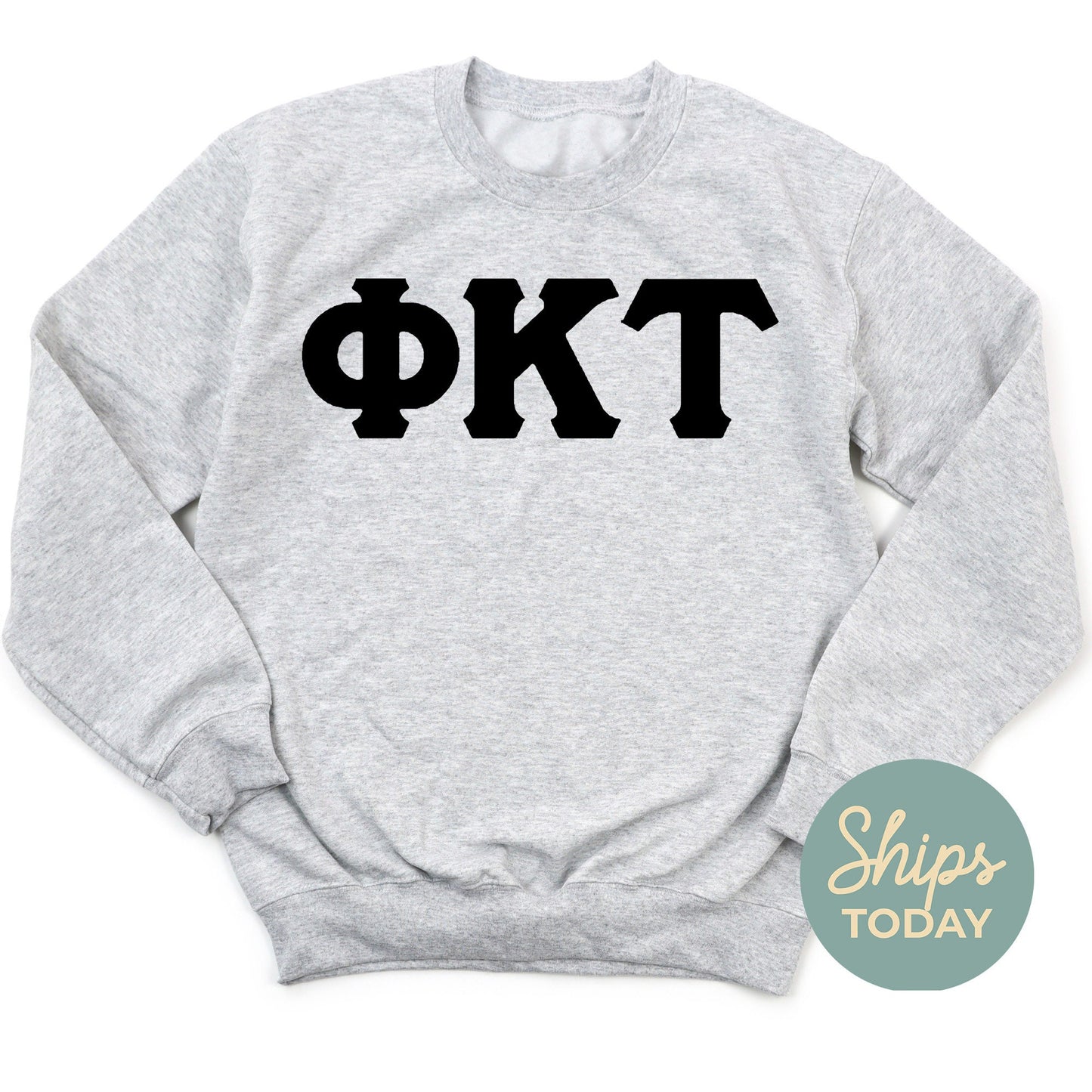 Phi Kappa Tau Black Letters Fraternity Sweatshirt _ 34923g