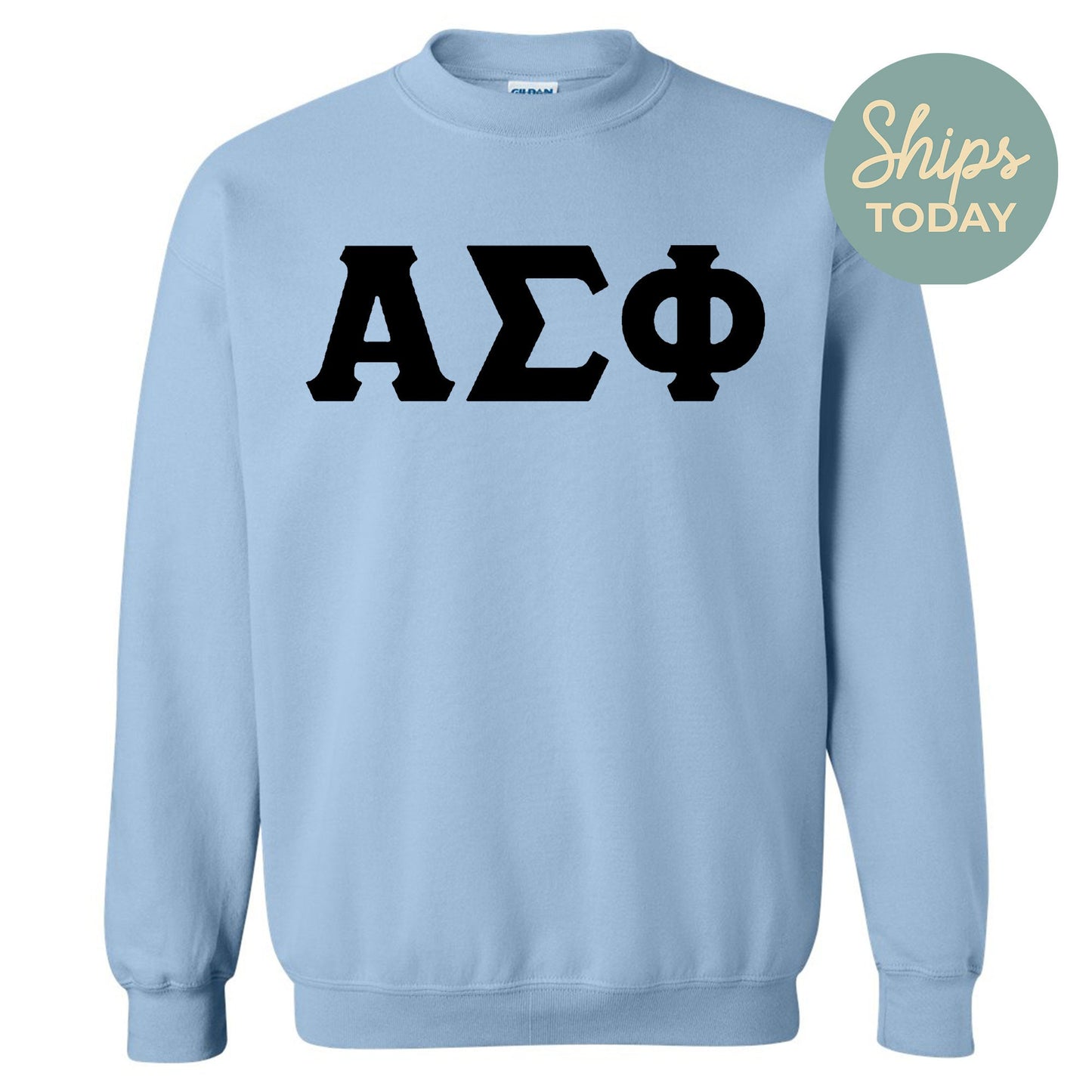 Alpha Sigma Phi Black Letters Fraternity Sweatshirt _ 34909g