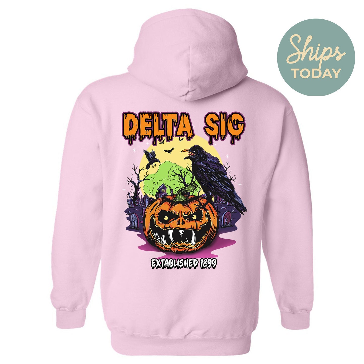 Delta Sigma Phi Halloween Bats Fraternity Hoodie _ 36259g