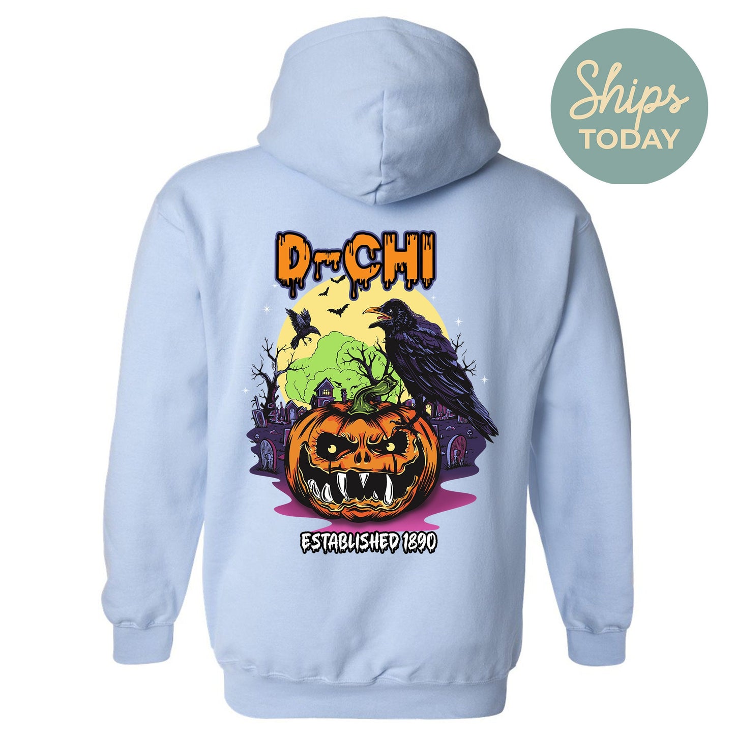 Delta Chi Halloween Bats Fraternity Hoodie _ 36258g