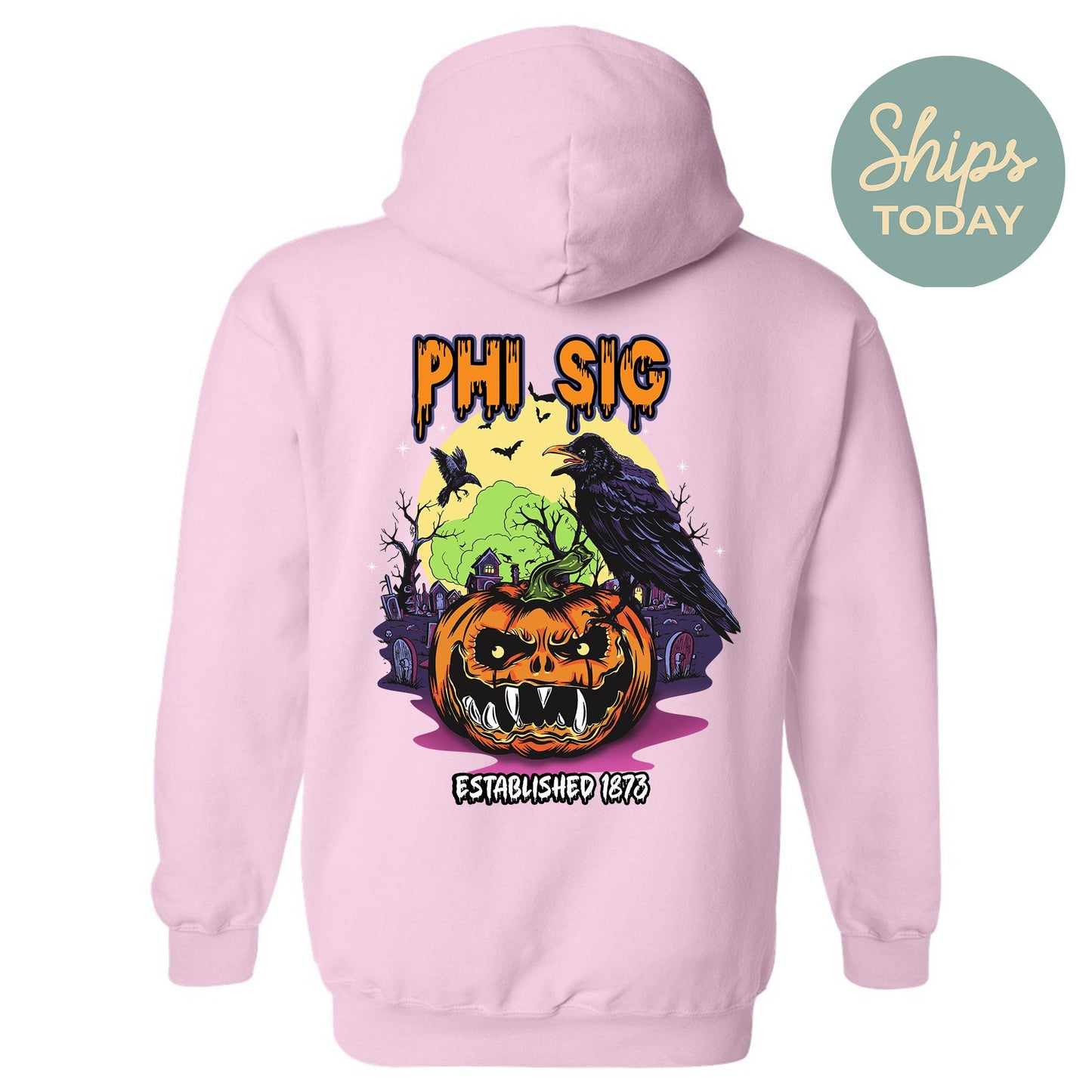 Phi Sigma Kappa Halloween Bats Fraternity Hoodie _ 36269g