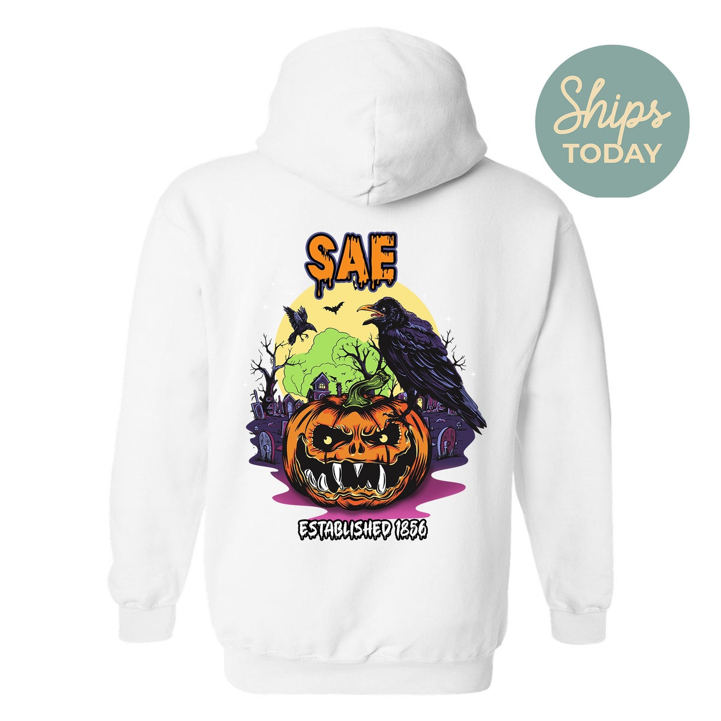 Sigma Alpha Epsilon Halloween Bats Fraternity Hoodie _ 36272g