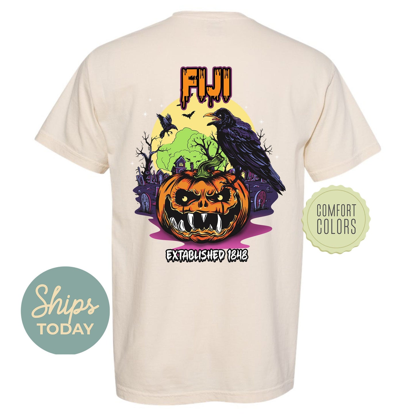 FIJI Halloween Bats Comfort Colors Fraternity T-shirt _ 36266g