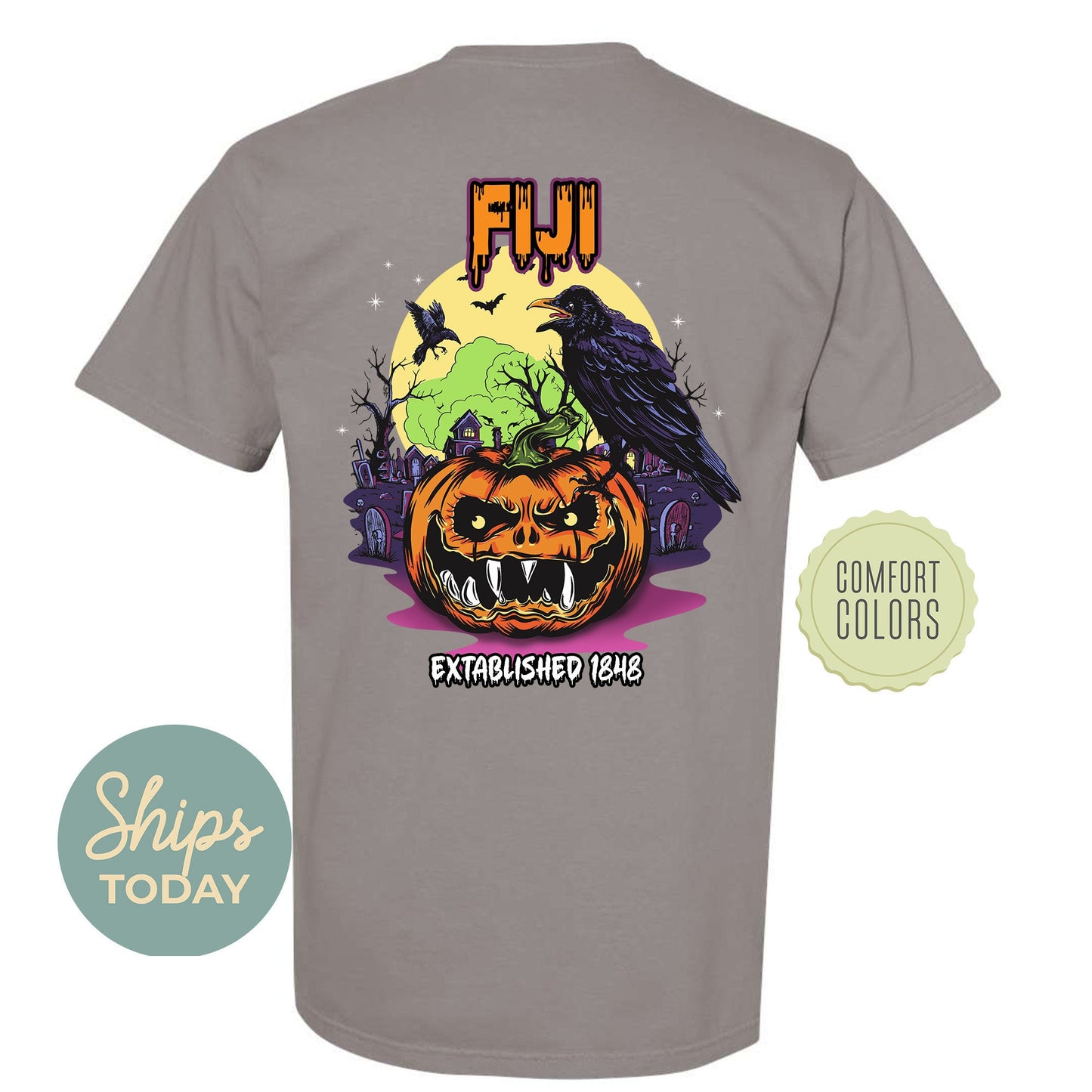 FIJI Halloween Bats Comfort Colors Fraternity T-shirt _ 36266g