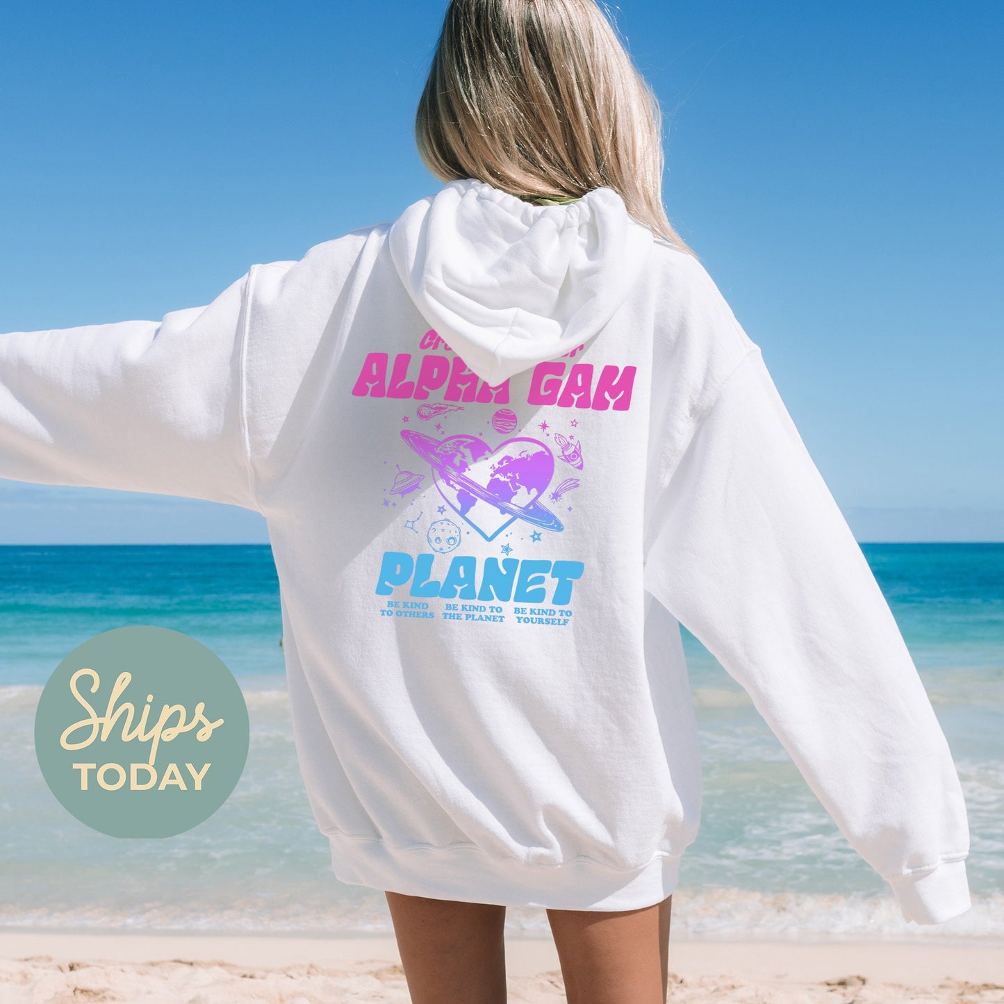 Alpha Gamma Delta Ombre Worlds Sorority Hoodie _ 35544g