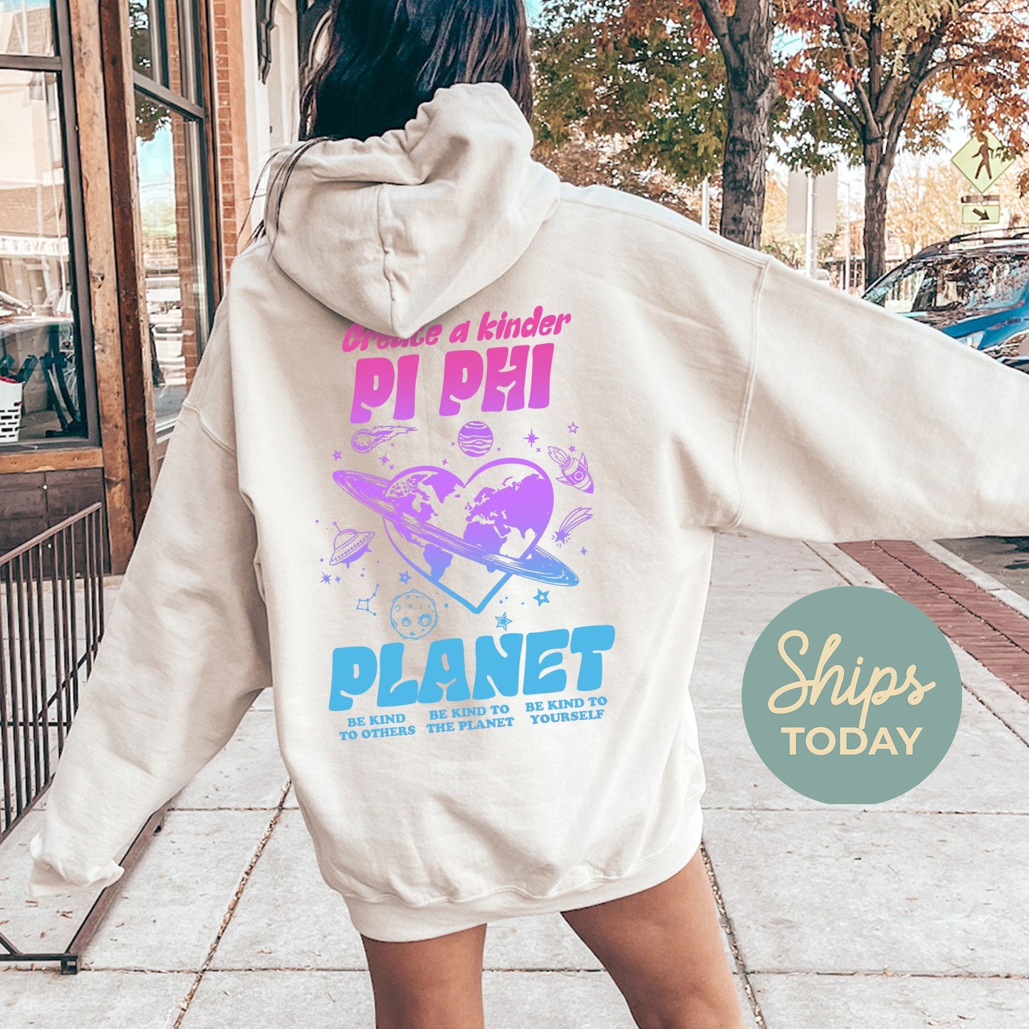 Pi Beta Phi Ombre Worlds Sorority Hoodie _ 35561g