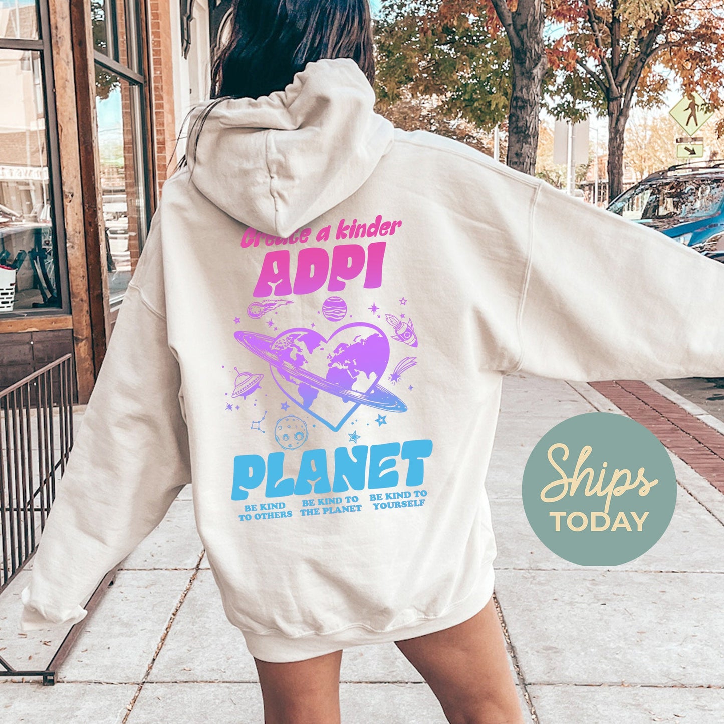 Alpha Delta Pi Ombre Worlds Sorority Hoodie _ 35542g
