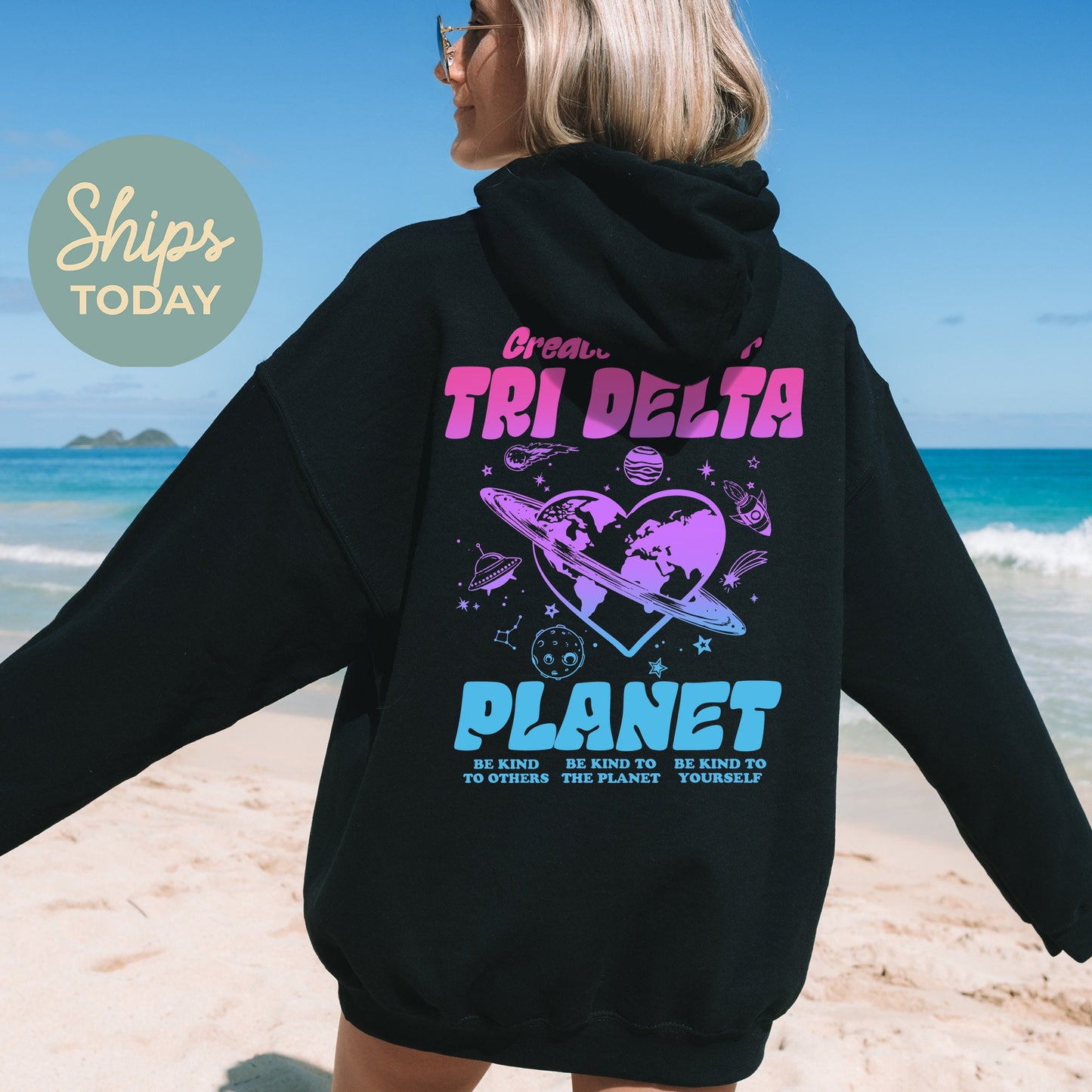 Delta Delta Delta Ombre Worlds Sorority Hoodie _ 35551g