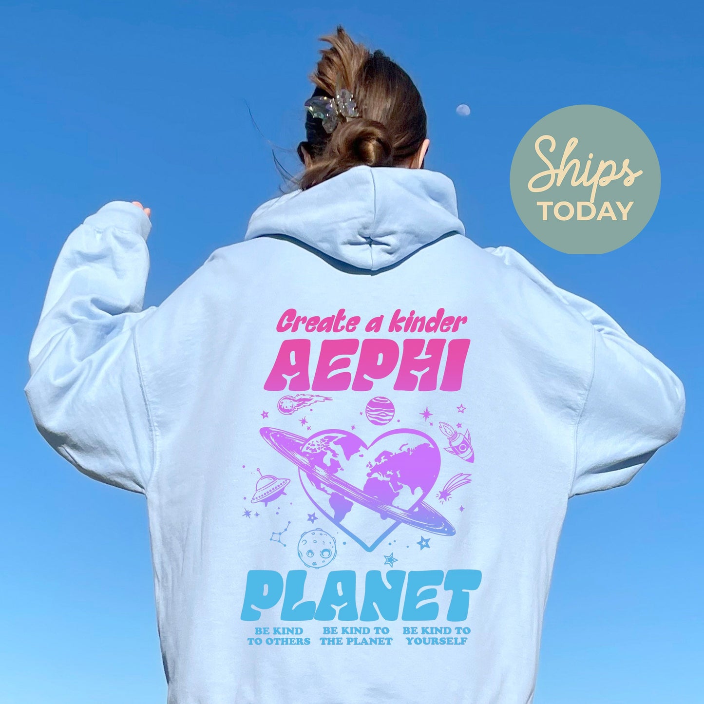 Alpha Epsilon Phi Ombre Worlds Sorority Hoodie _ 35543g