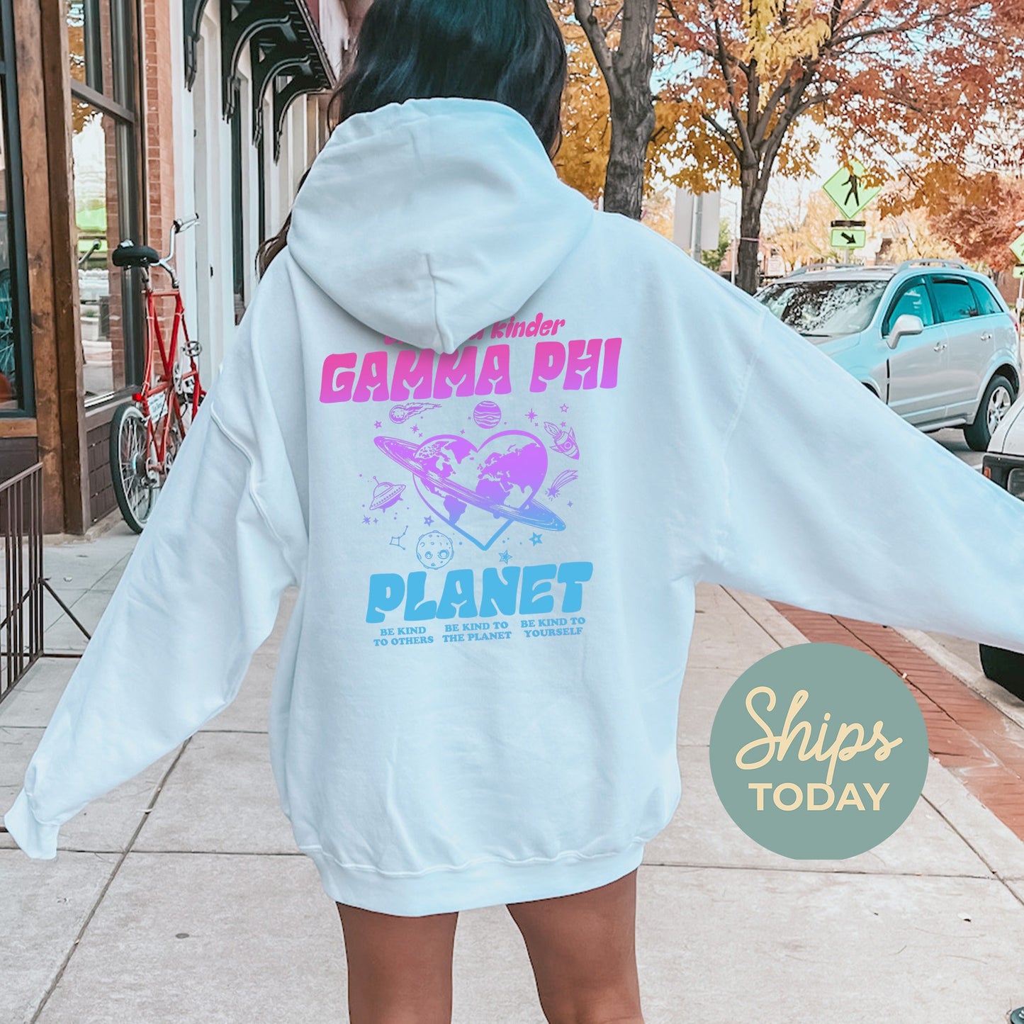 Gamma Phi Beta Ombre Worlds Sorority Hoodie _ 35555g