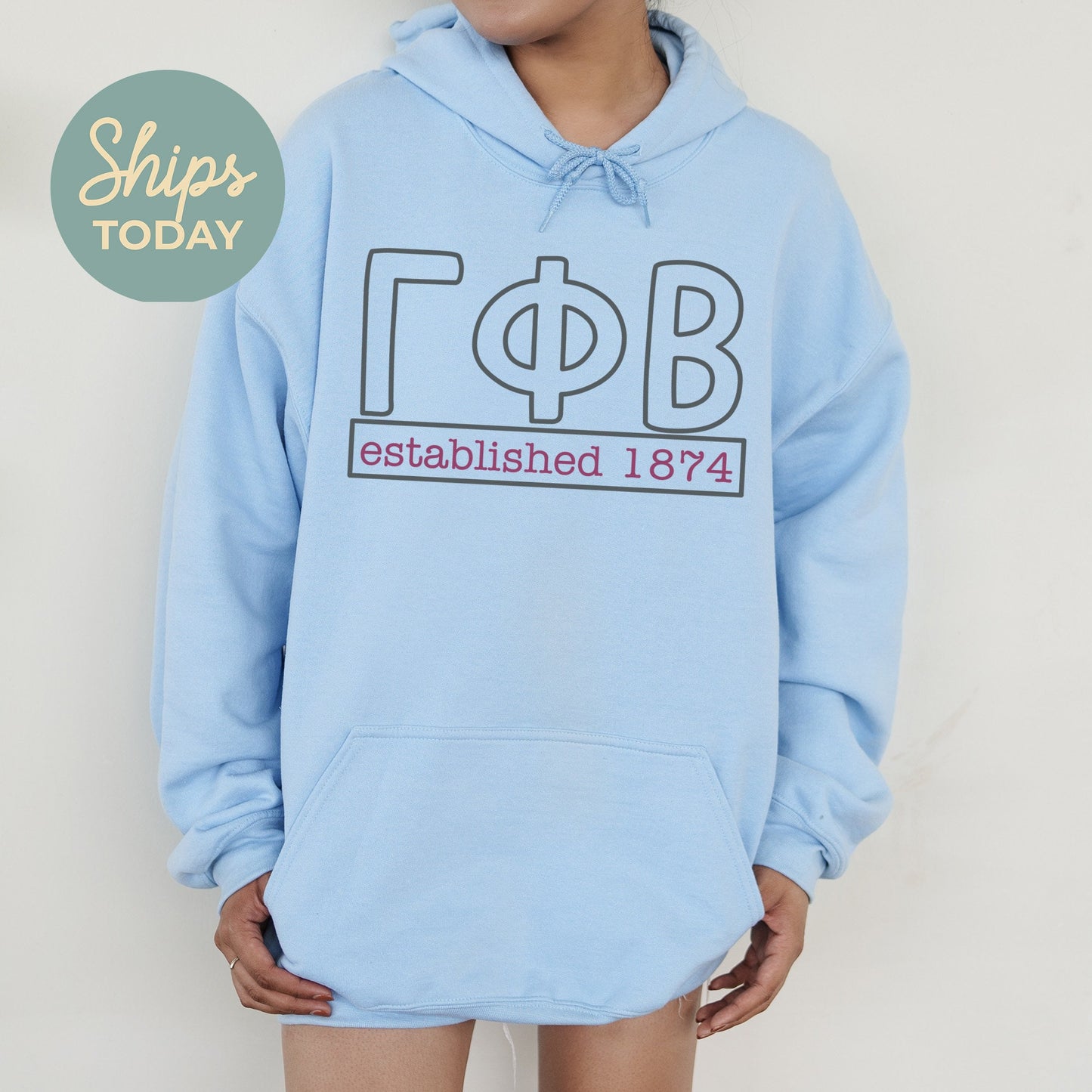 Gamma Phi Beta Simply Greek Sorority Hoodie _ 39350g