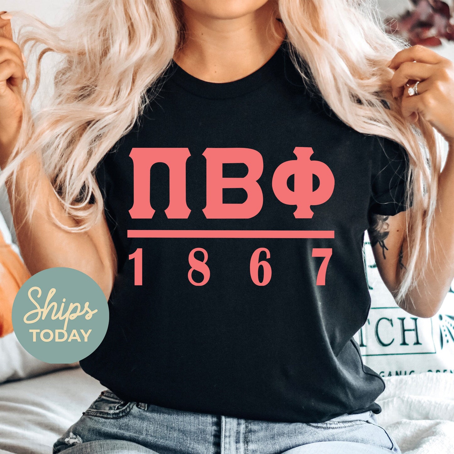 Pi Beta Phi Monochromatic Sorority T-shirt _ 30863g