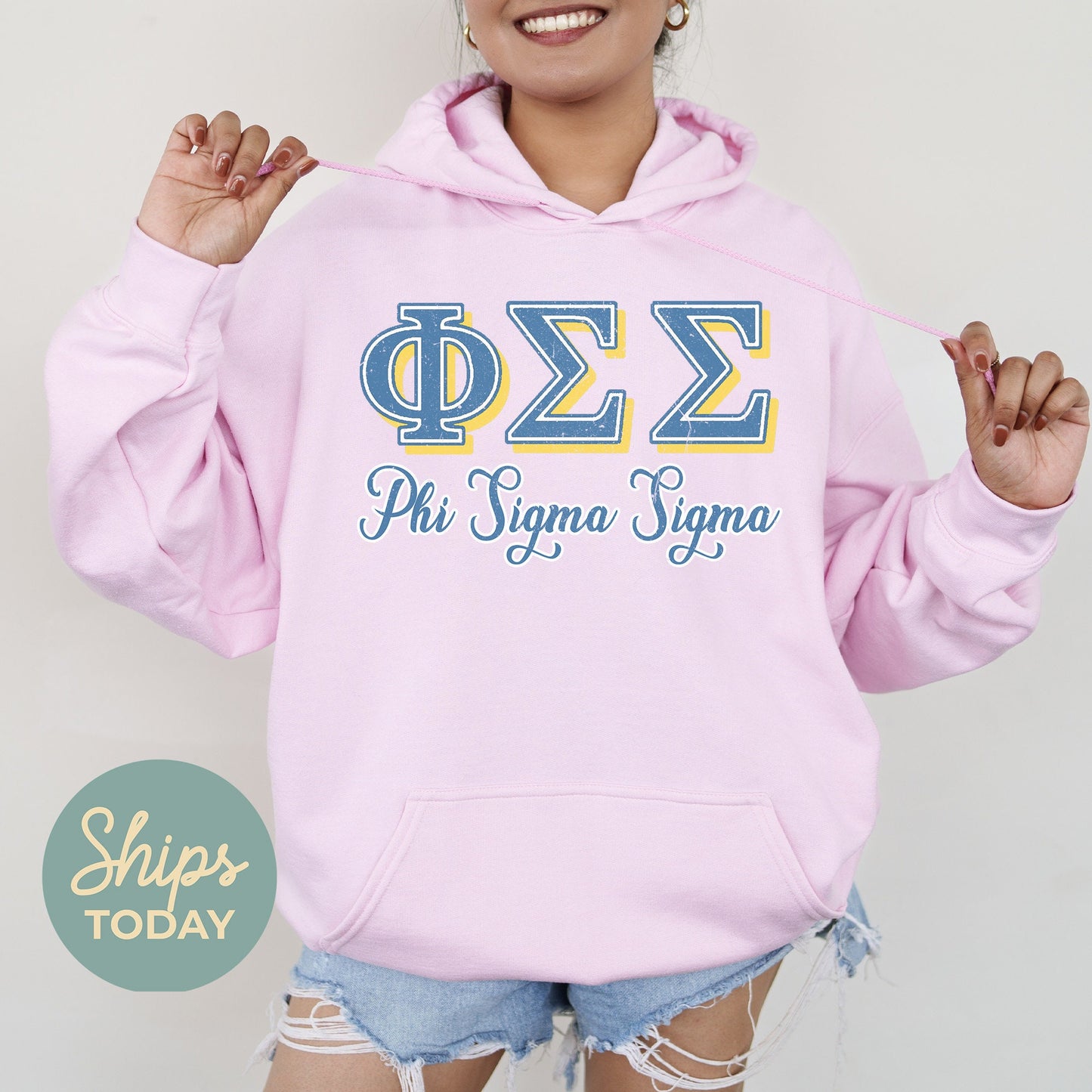 Phi Sigma Sigma Greek Colors Sorority Hoodie _ 36088g