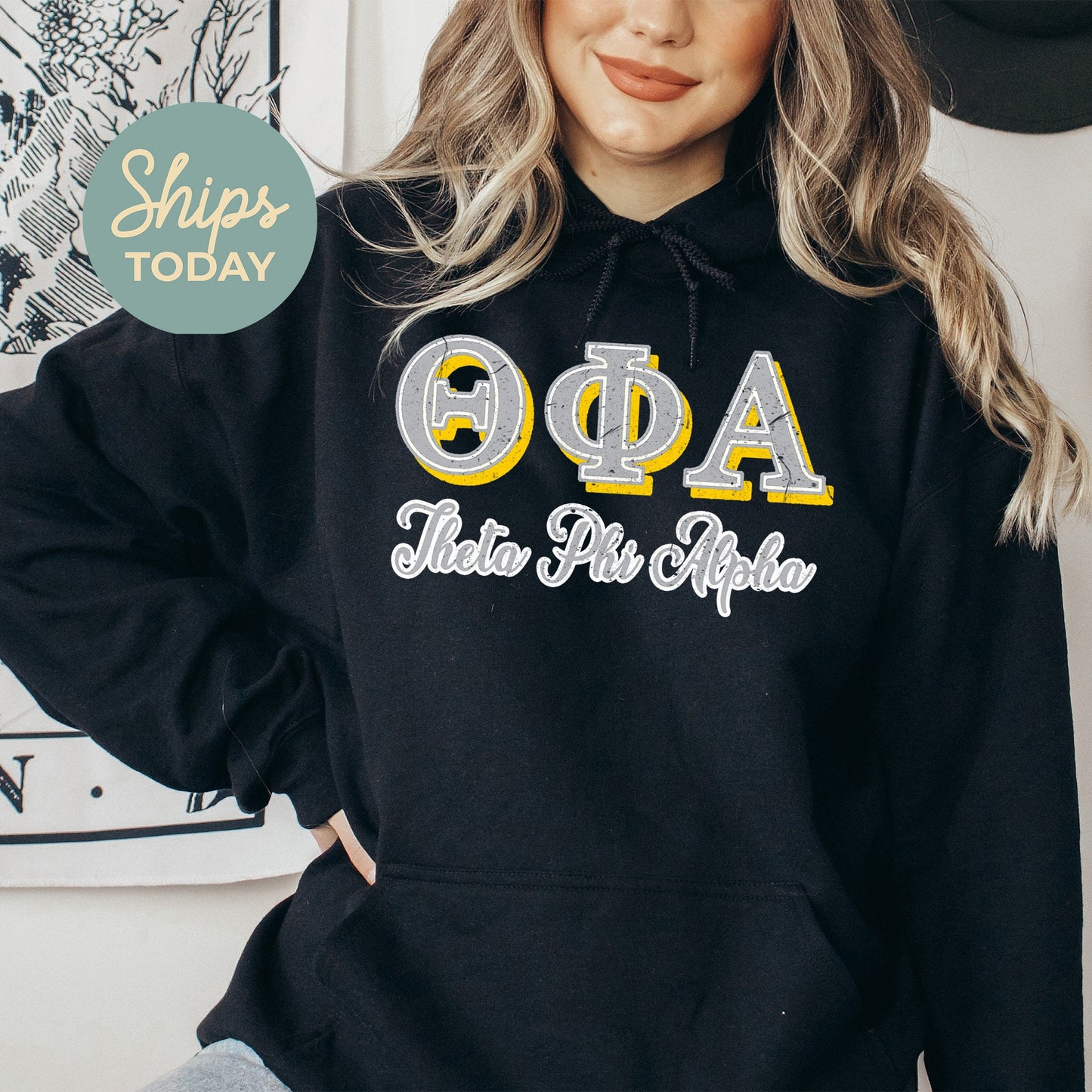 Theta Phi Alpha Greek Colors Sorority Hoodie _ 36093g