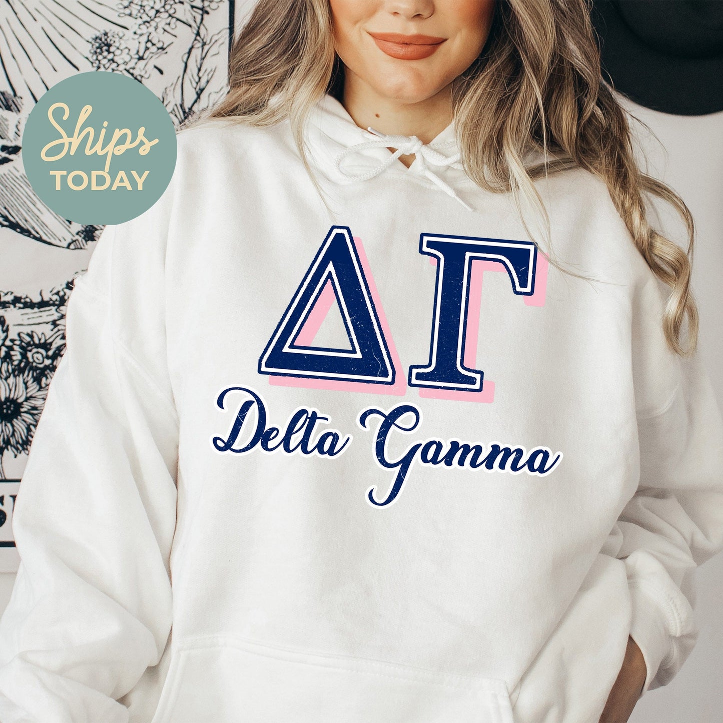 Delta Gamma Greek Colors Sorority Hoodie _ 36080g