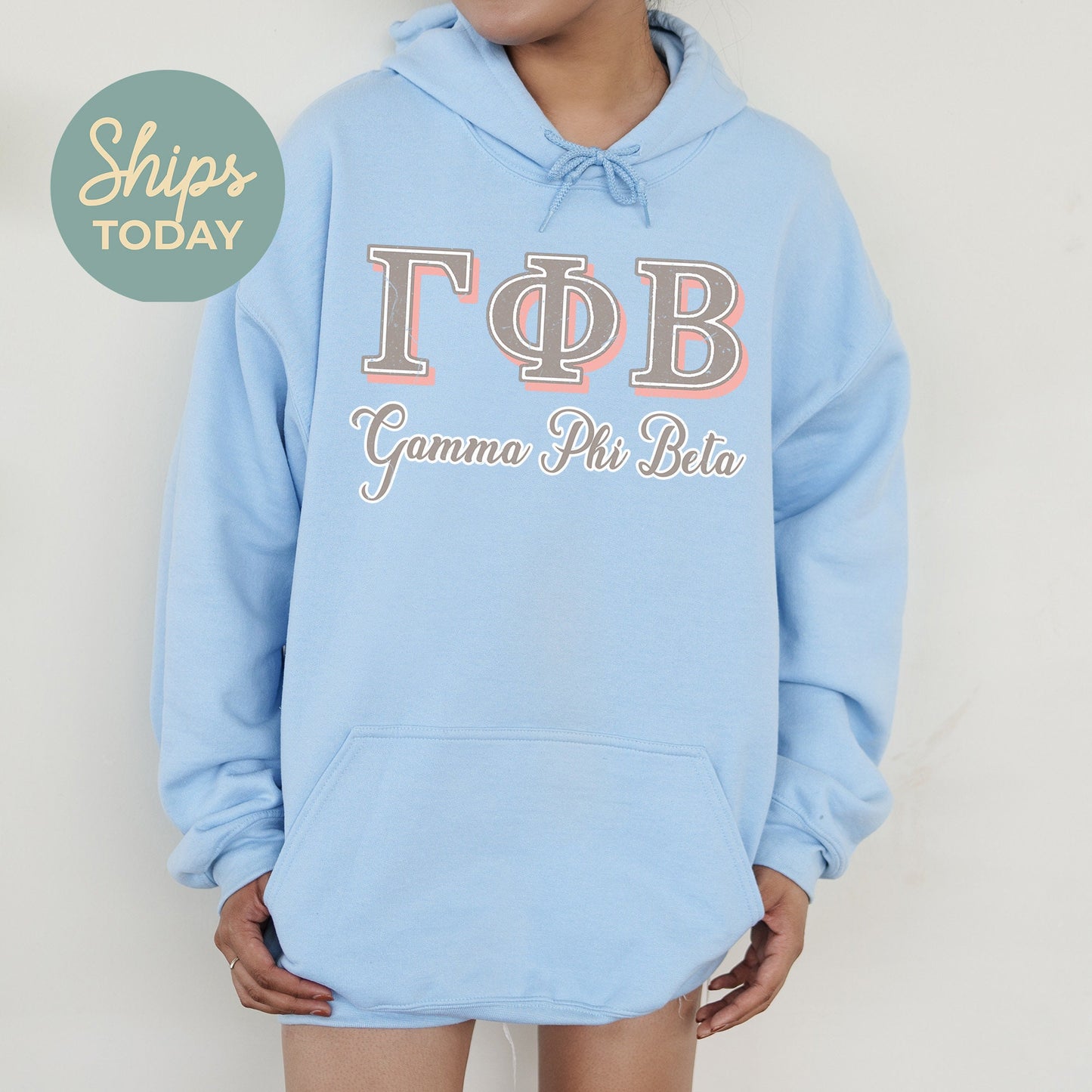 Gamma Phi Beta Greek Colors Sorority Hoodie _ 36083g
