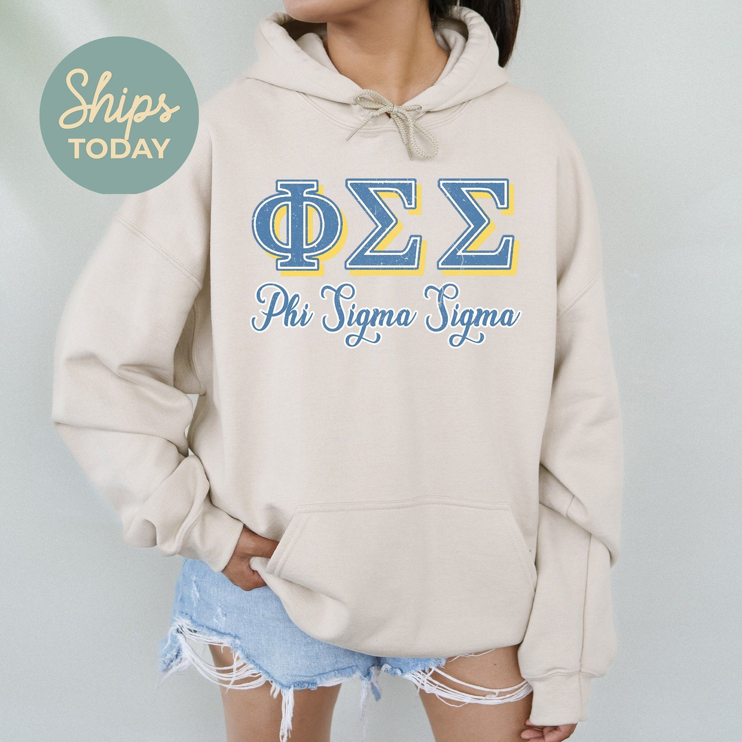 Phi Sigma Sigma Greek Colors Sorority Hoodie _ 36088g