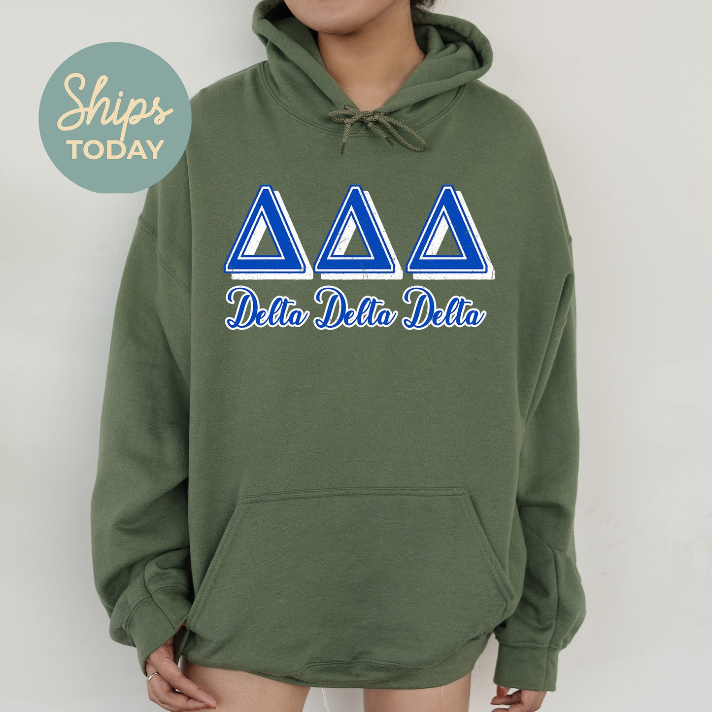 Delta Delta Delta Greek Colors Sorority Hoodie _ 36079g