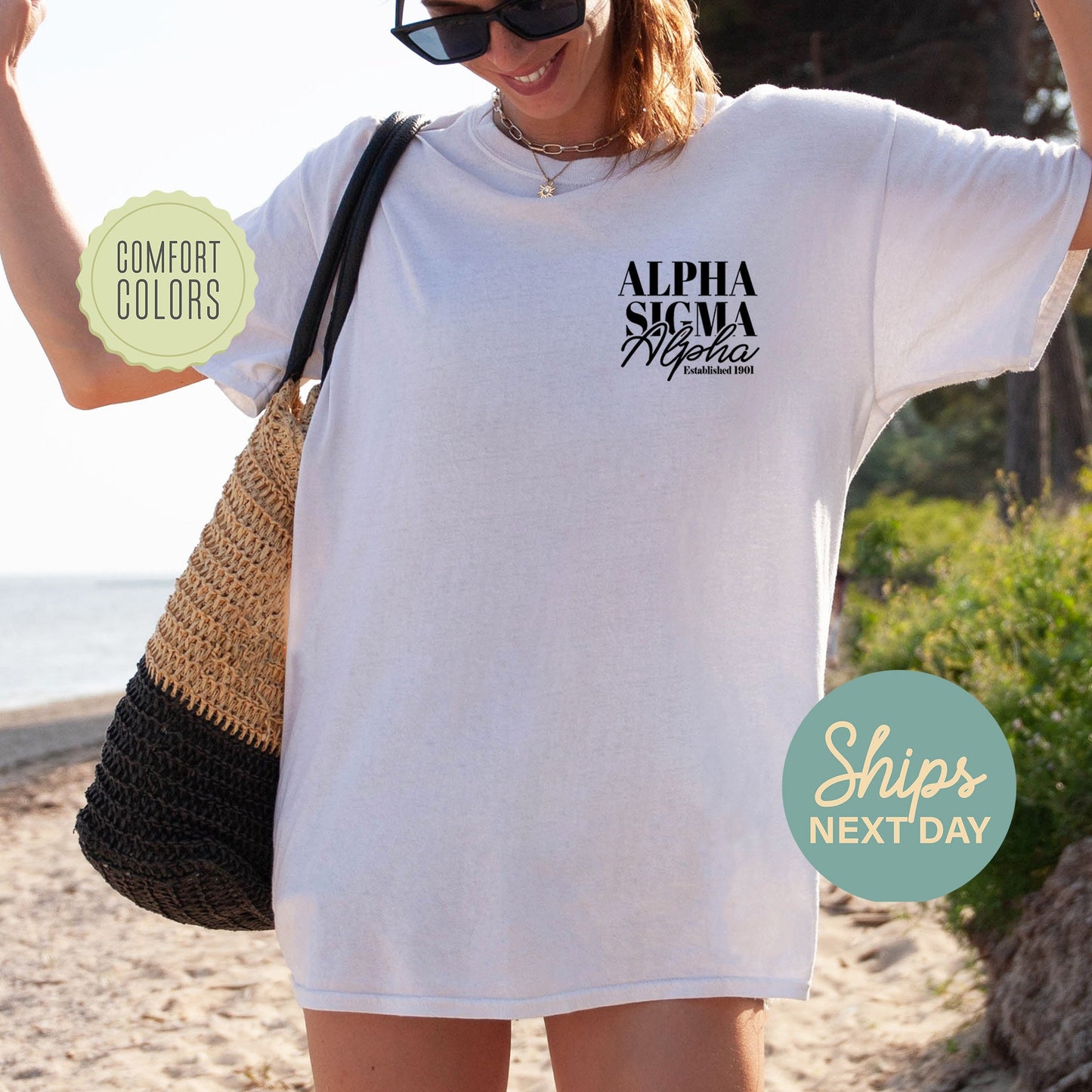 Alpha Sigma Alpha Basic Comfort Colors Sorority T-shirt _ 39144g