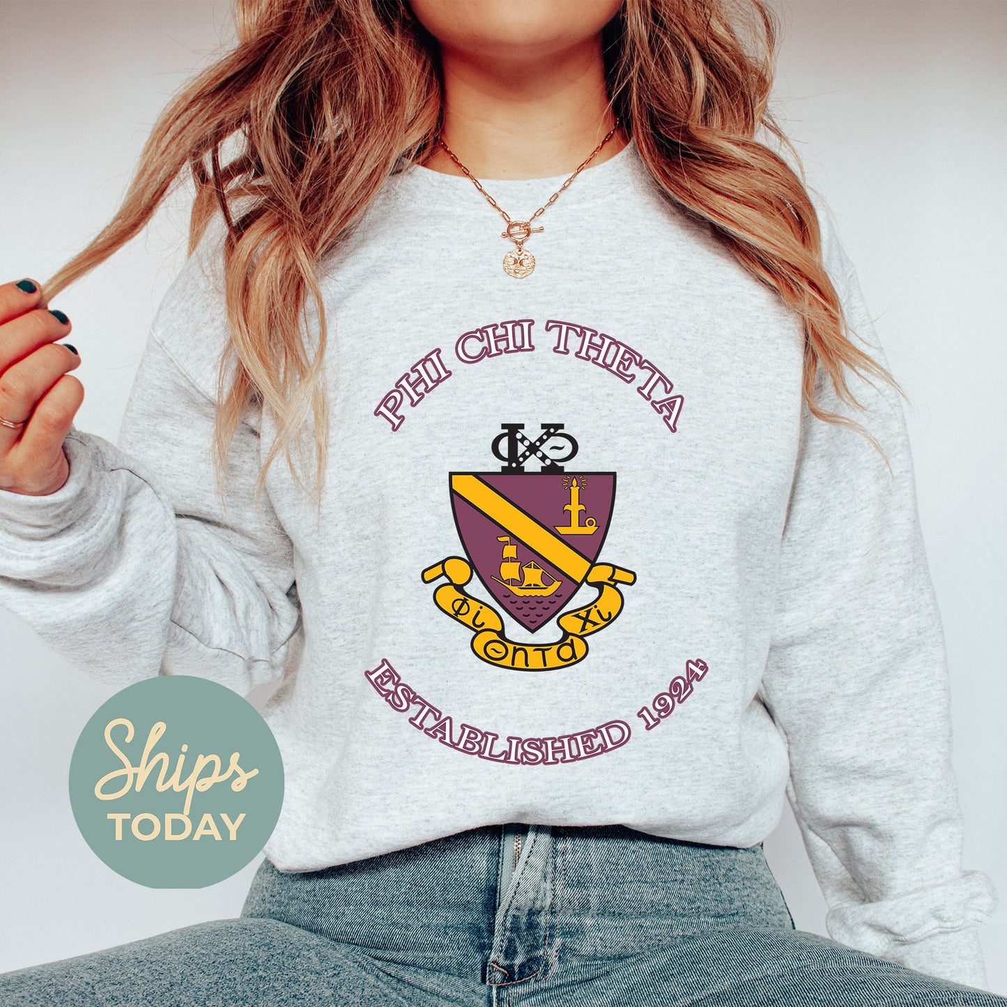 Phi Chi Theta Iconic Insignia COED Sweatshirt _ 35673g