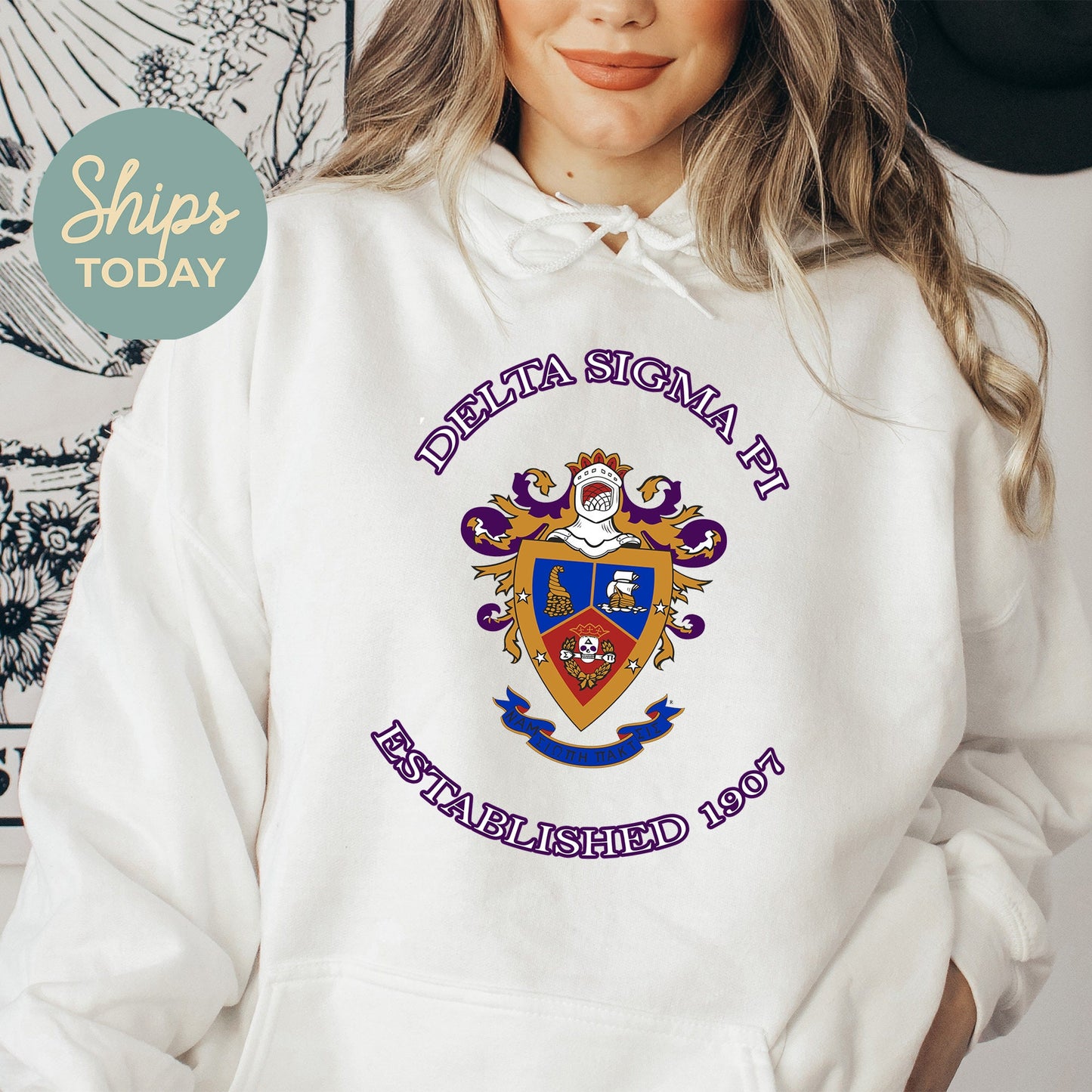 Delta Sigma Pi Iconic Insignia COED Hoodie _ 35668g