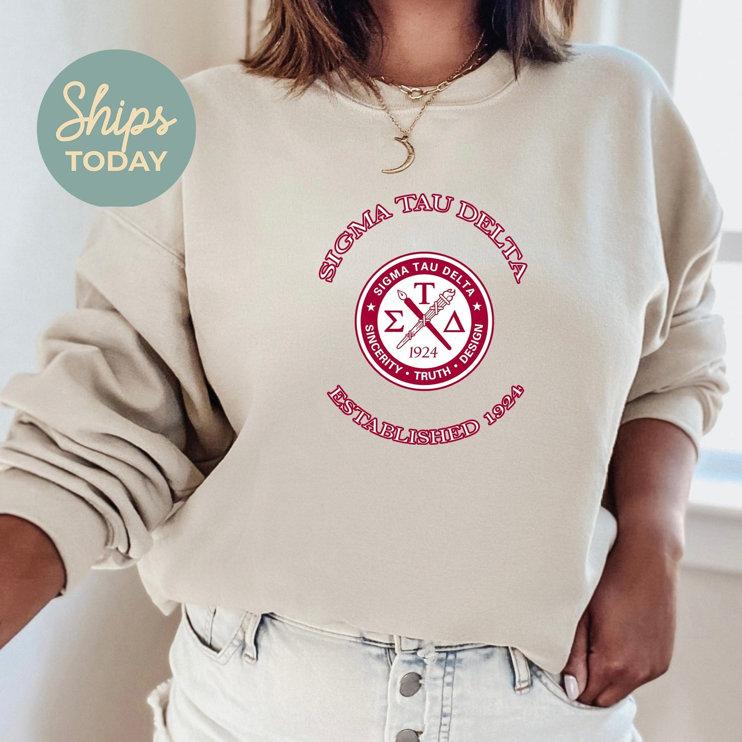 Sigma Tau Delta Iconic Insignia COED Sweatshirt _ 35677g