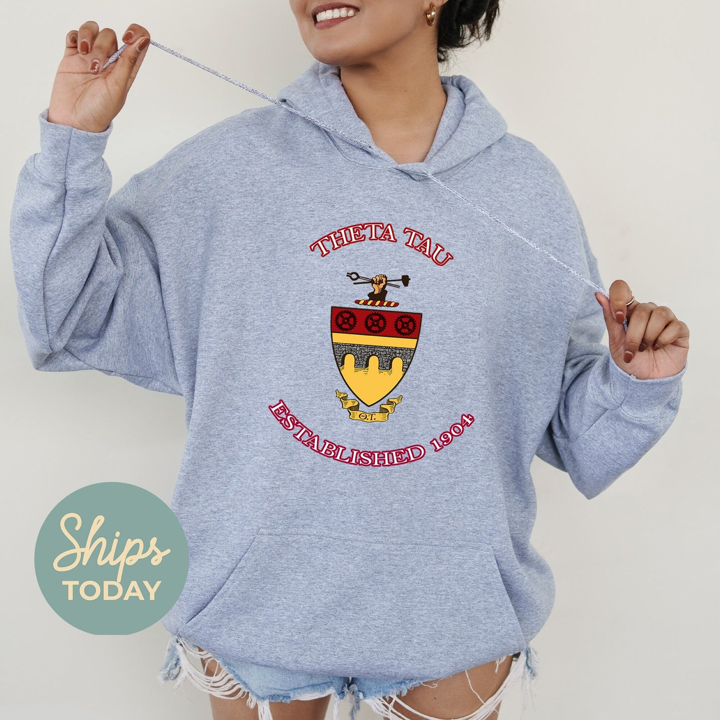 Theta Tau Iconic Insignia COED Hoodie _ 35678g