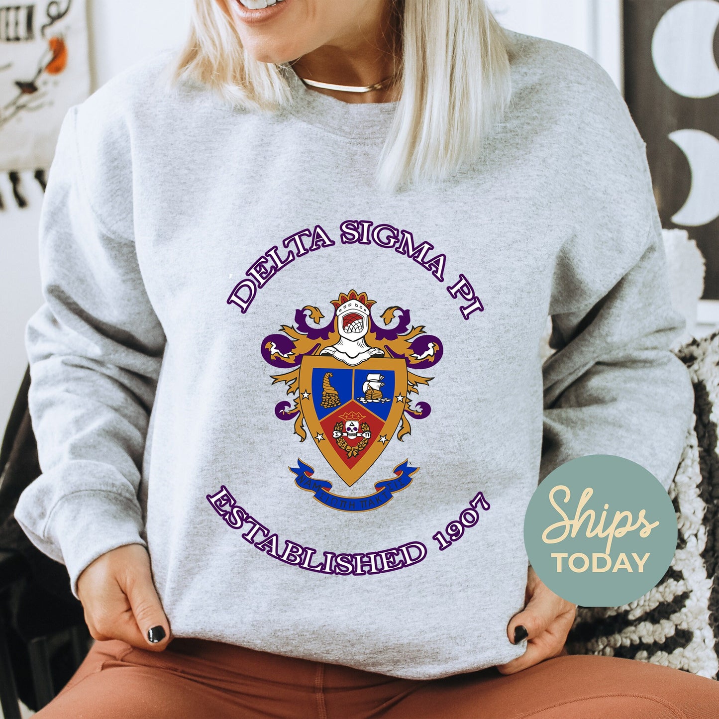 Delta Sigma Pi Iconic Insignia COED Sweatshirt _ 35668g