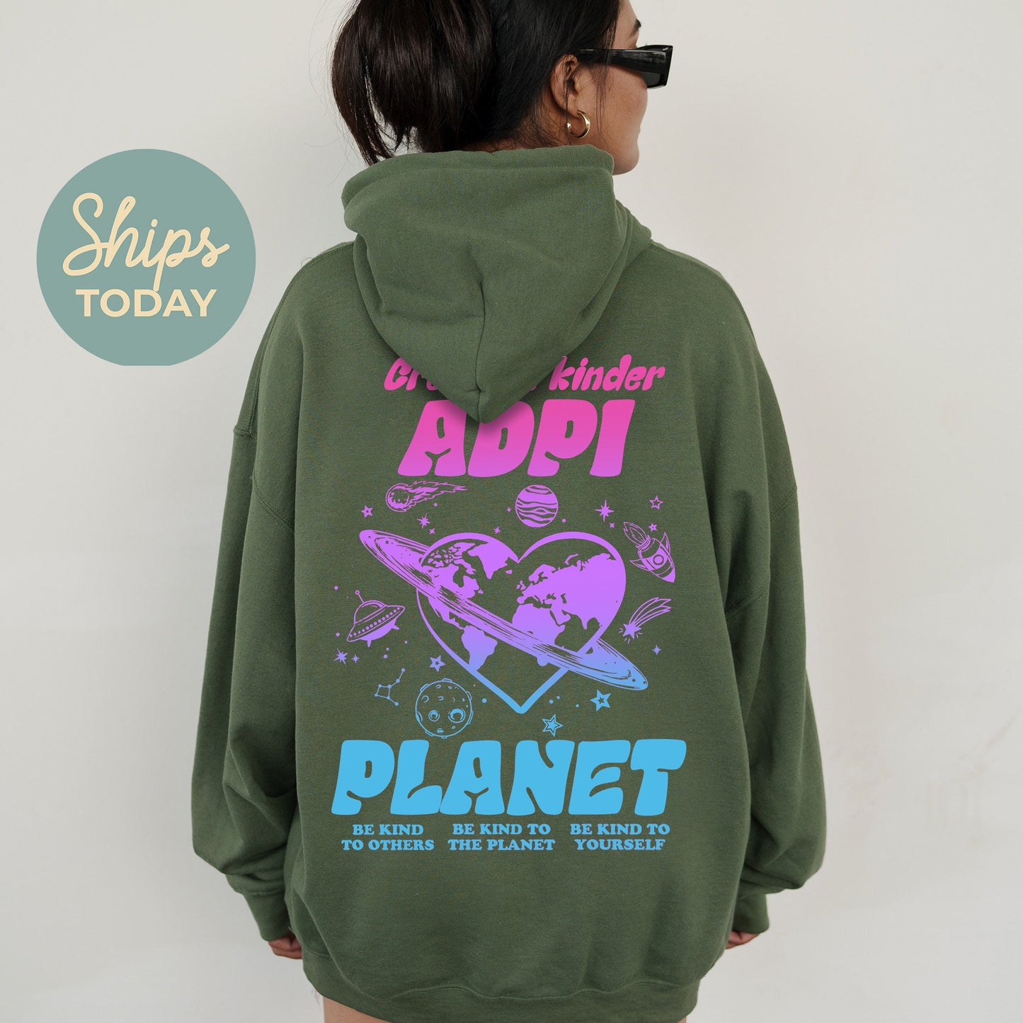 Alpha Delta Pi Ombre Worlds Sorority Hoodie _ 35542g