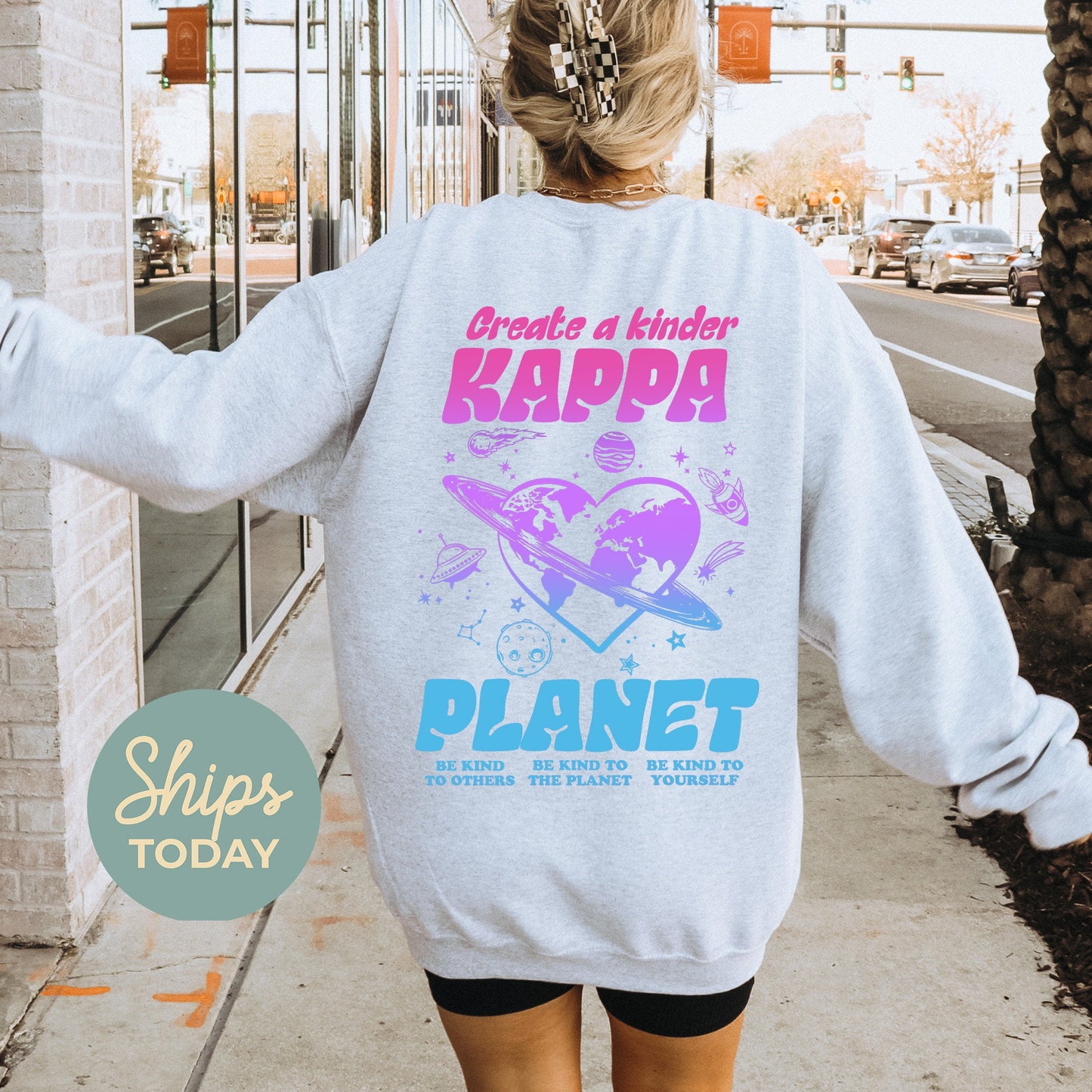Kappa Kappa Gamma Ombre Worlds Sorority Sweatshirt _ 35558g