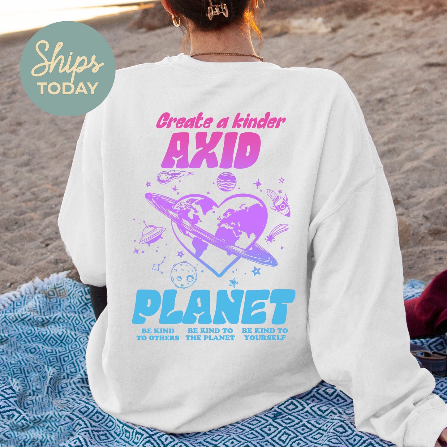 Alpha Xi Delta Ombre Worlds Sorority Sweatshirt _ 35549g