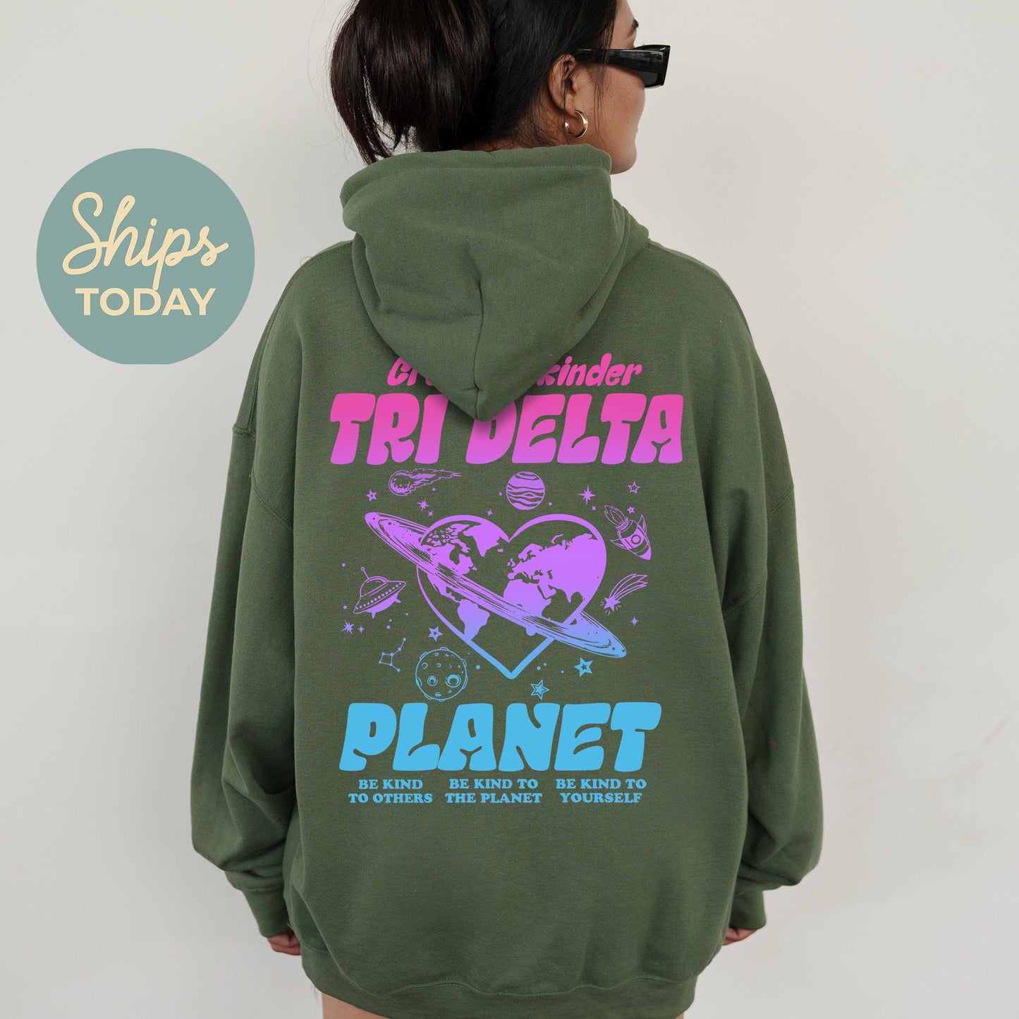 Delta Delta Delta Ombre Worlds Sorority Hoodie _ 35551g