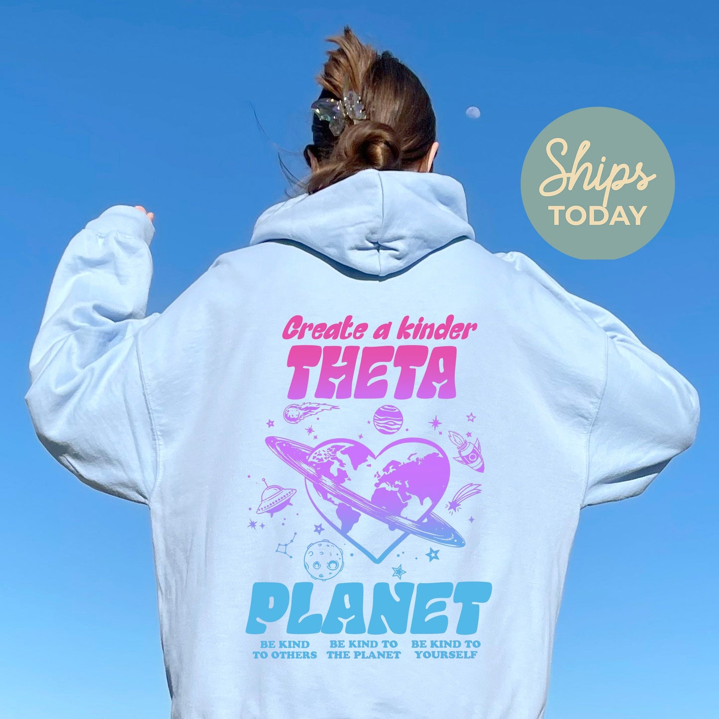 Kappa Alpha Theta Ombre Worlds Sorority Hoodie _ 35556g